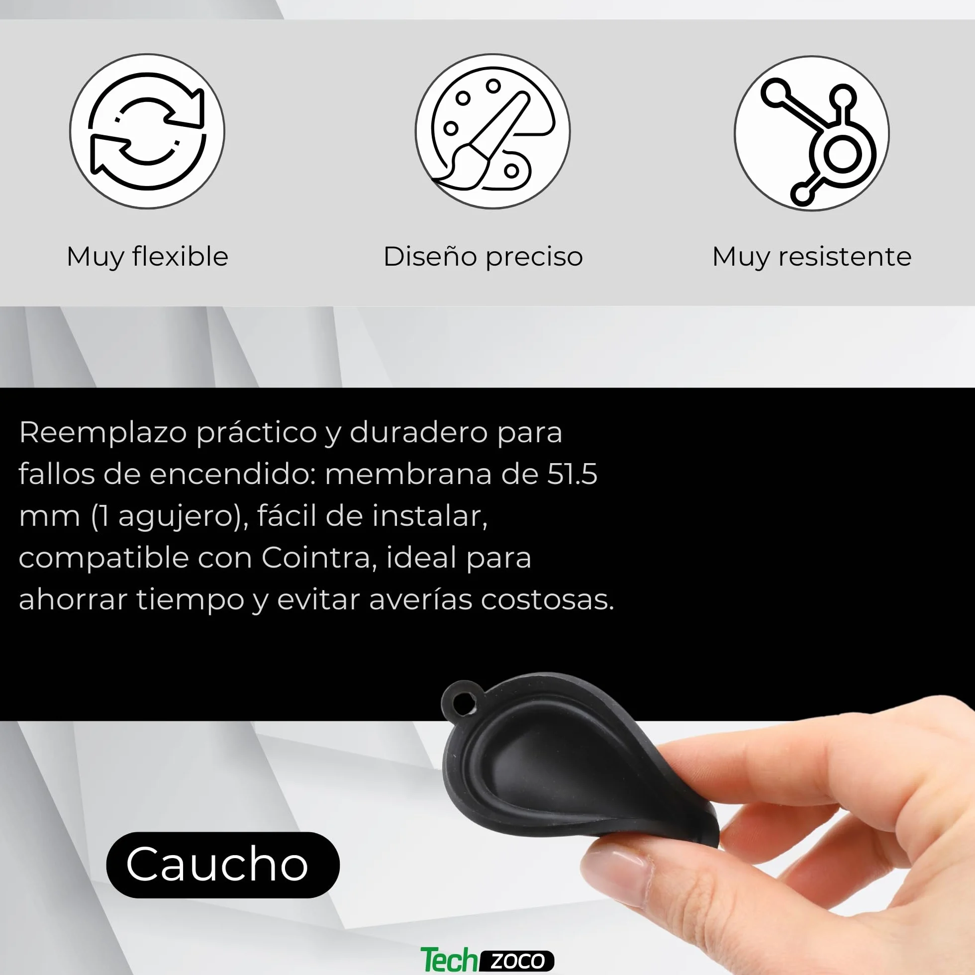 CHEFZOCO Membrana Calentador de Agua, Membrana Calentador de Gas, Código original: 398C0220, Diámetro 54 mm, 1 Agujero, Compatible con Cointra EB10, COB10, CPA 11 BUTANO