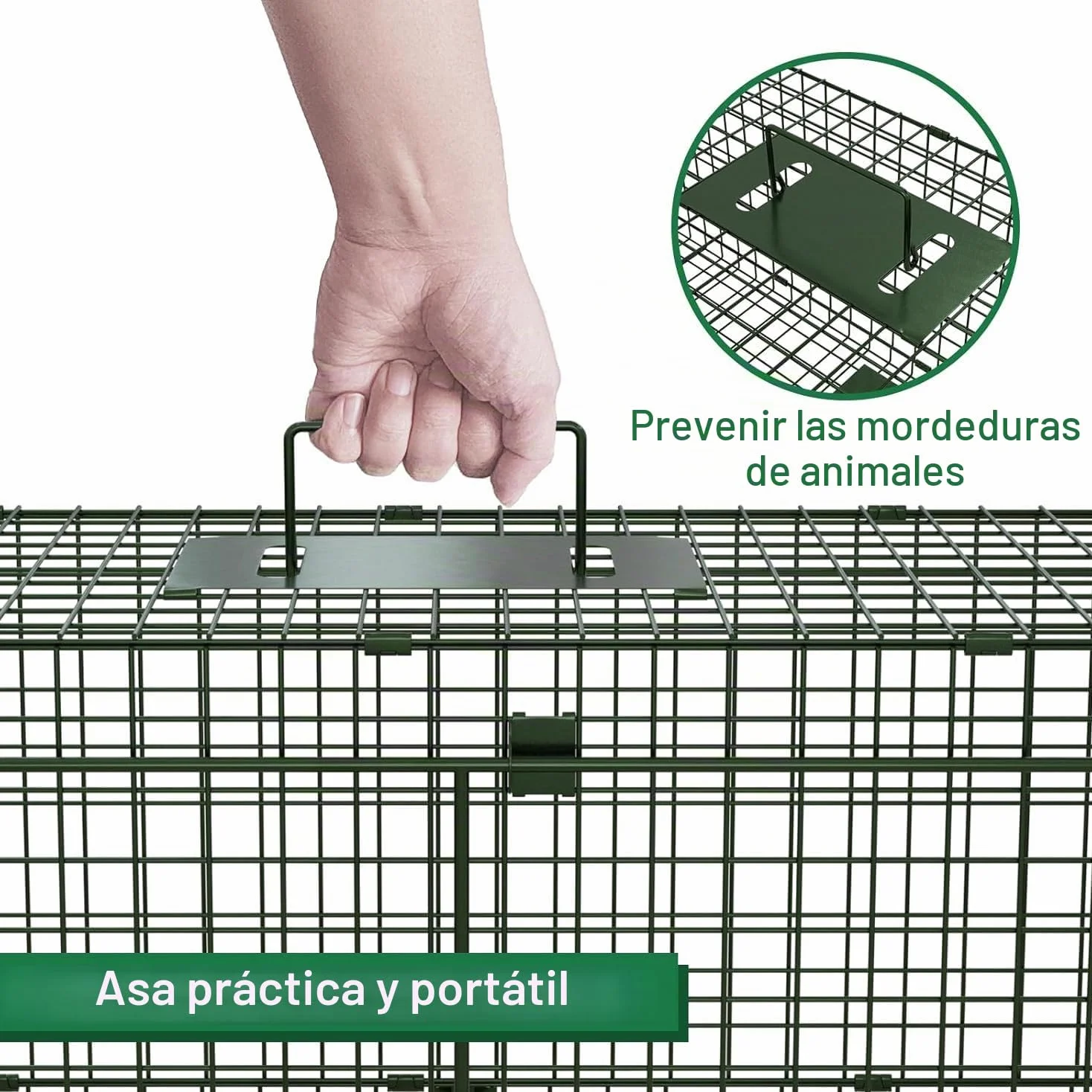 Trampas para Animales Vivos Verde Fuerte Ocultación Trampa Ratones Humanitario Jaula Trampa para Gatos Trampa para Mapaches Professional Trampa para Zorros, 100x28x28cm