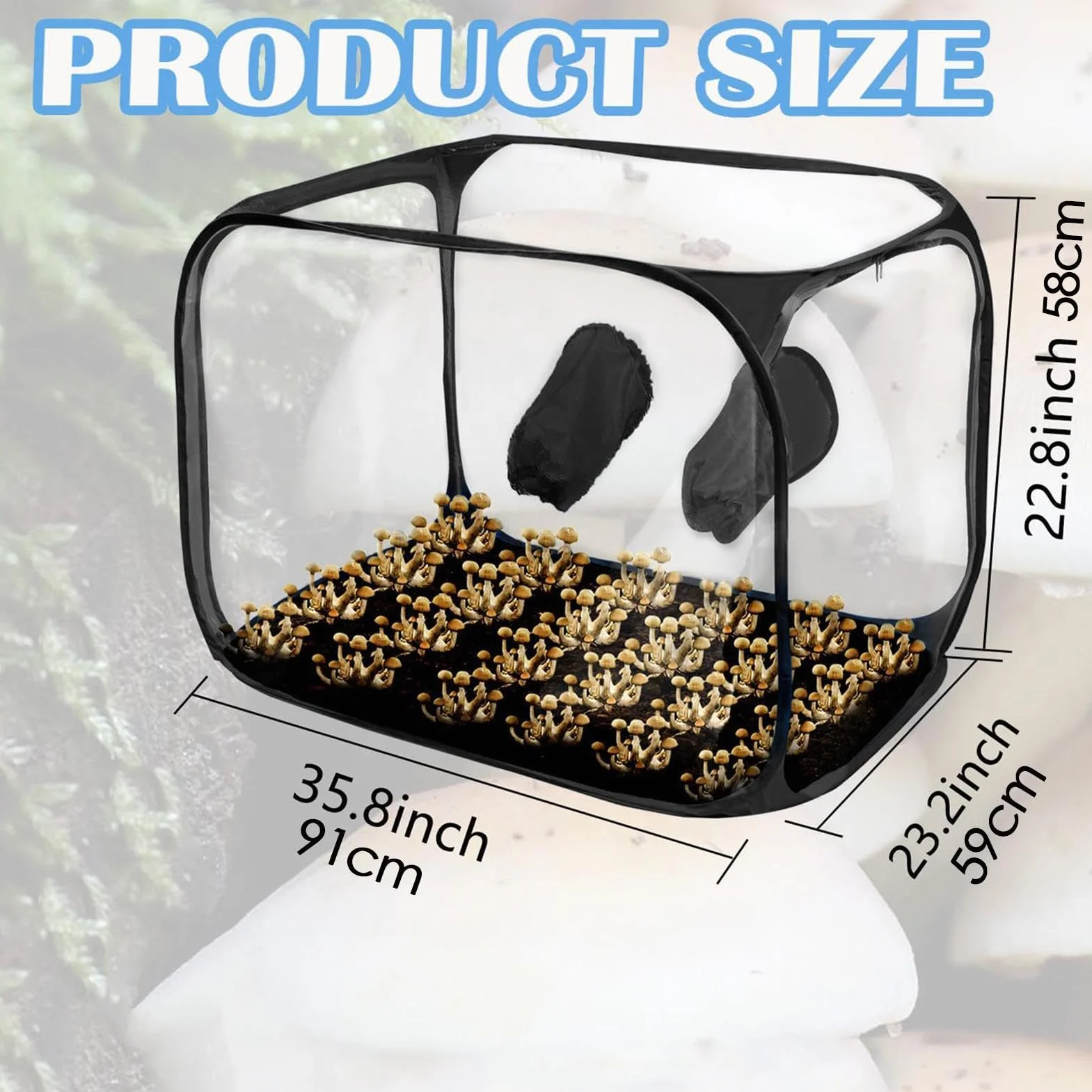 Tienda de campaña para Cultivo de Setas - Caja de Aire quieto para Setas de PVC | Kit de Tienda de Cultivo para Estaciones de propagación, Bolsas de Cultivo de, Suministros de horticultura, con