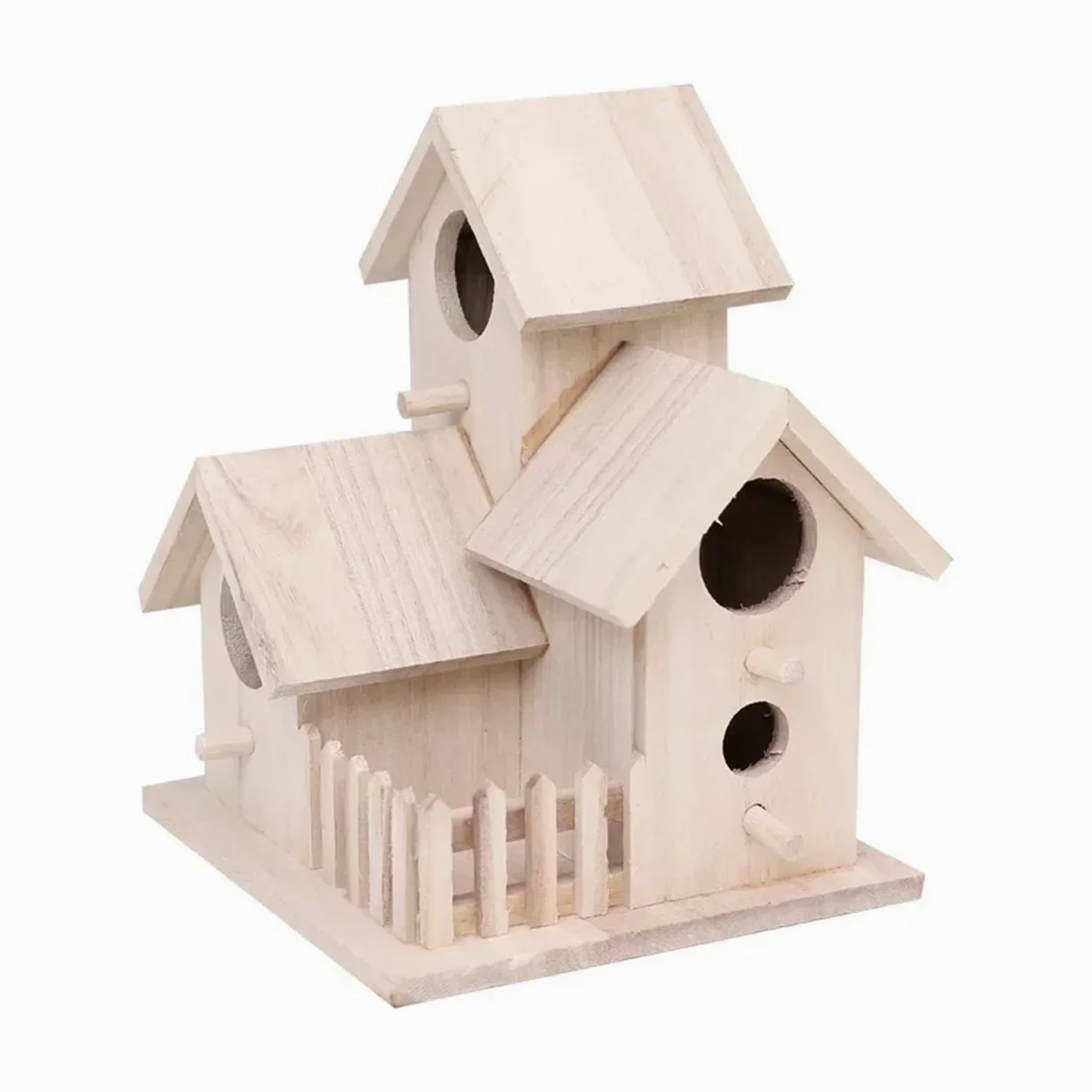 Nido de Madera para pájaros Casa de pájaros Madera for Exteriores, jardín, Patio, Nido for, Caja montable, cría, for petirrojos(Color 2)