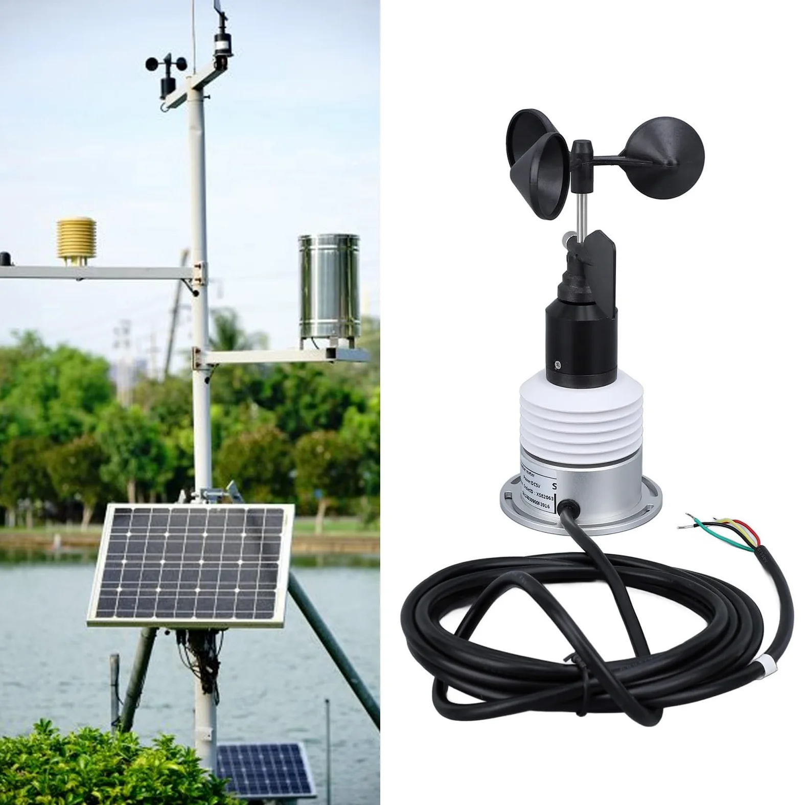 Medidor Meteorológico 5 en 1 Estación Meteorológica Compacta para Agricultura Silvicultura y Medición Ambiental con Sensor de Viento Direccional