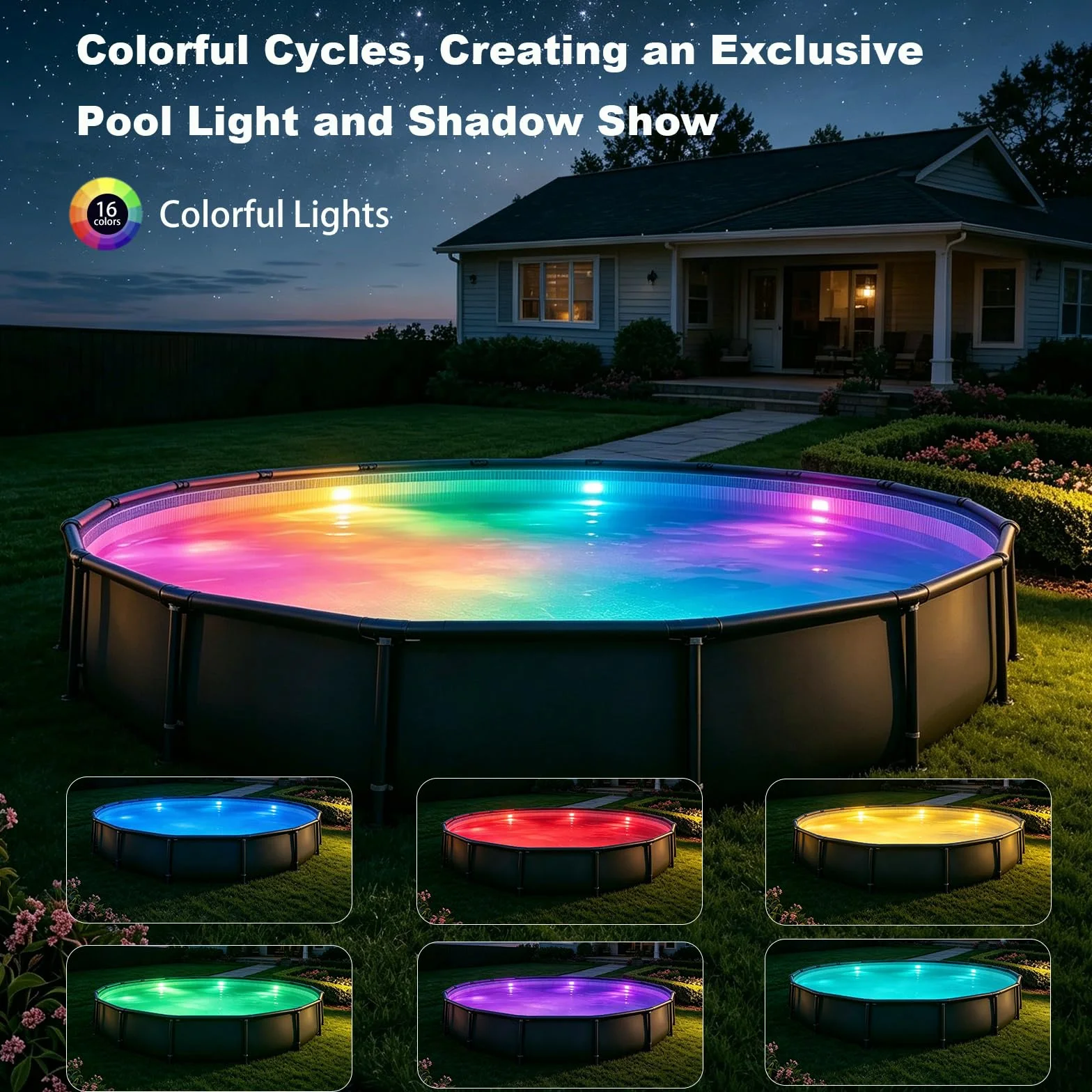 idyl light Lote de 4 lámparas sumergibles recargables para piscina con mando a distancia, impermeables, carga submarina, control de pilas con cambio de color, luces flotantes magnéticas para