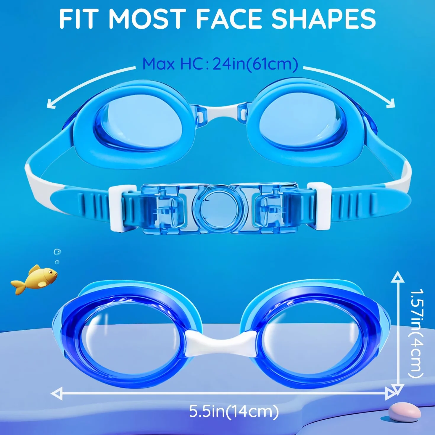 MOMUSE Gafas de natación para niños paquete 2 unidades antivaho a prueba de fugas