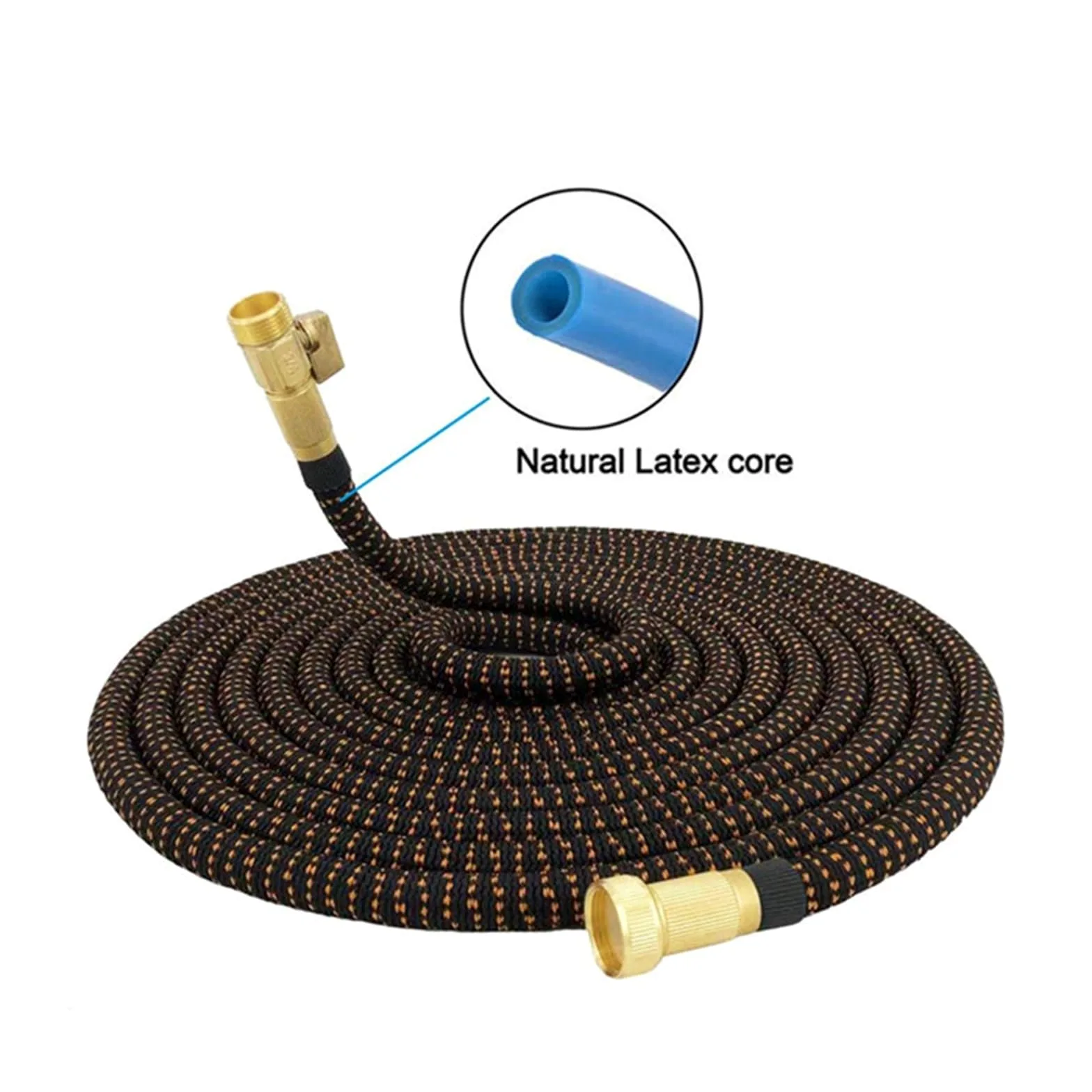 Manguera de jardín Extensible, Manguera de Goma retráctil de 3/4" con Chorro de Agua, Manguera de Lavado de Alta presión para riego de Jardines Exteriores (5,2 m - Extensible - 15,2 m)