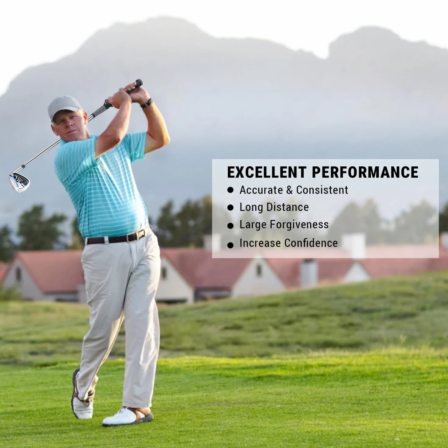 Mazel 7 hierros de golf adultos hombre mujer 37 pulgadas agarre entrenamiento