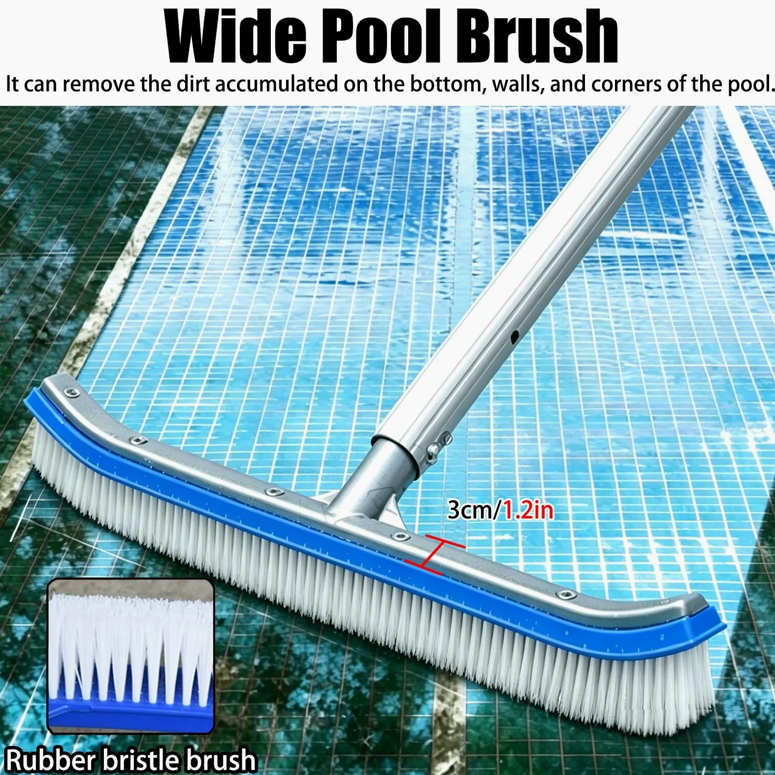 LZMZMQ Kit Limpieza Piscina Kit De Red para Equipo De Limpieza De Piscinas, Set De Limpieza De Piscinas con Palo Largo, Accesorios para Piscinas(7.7m/303.2in)