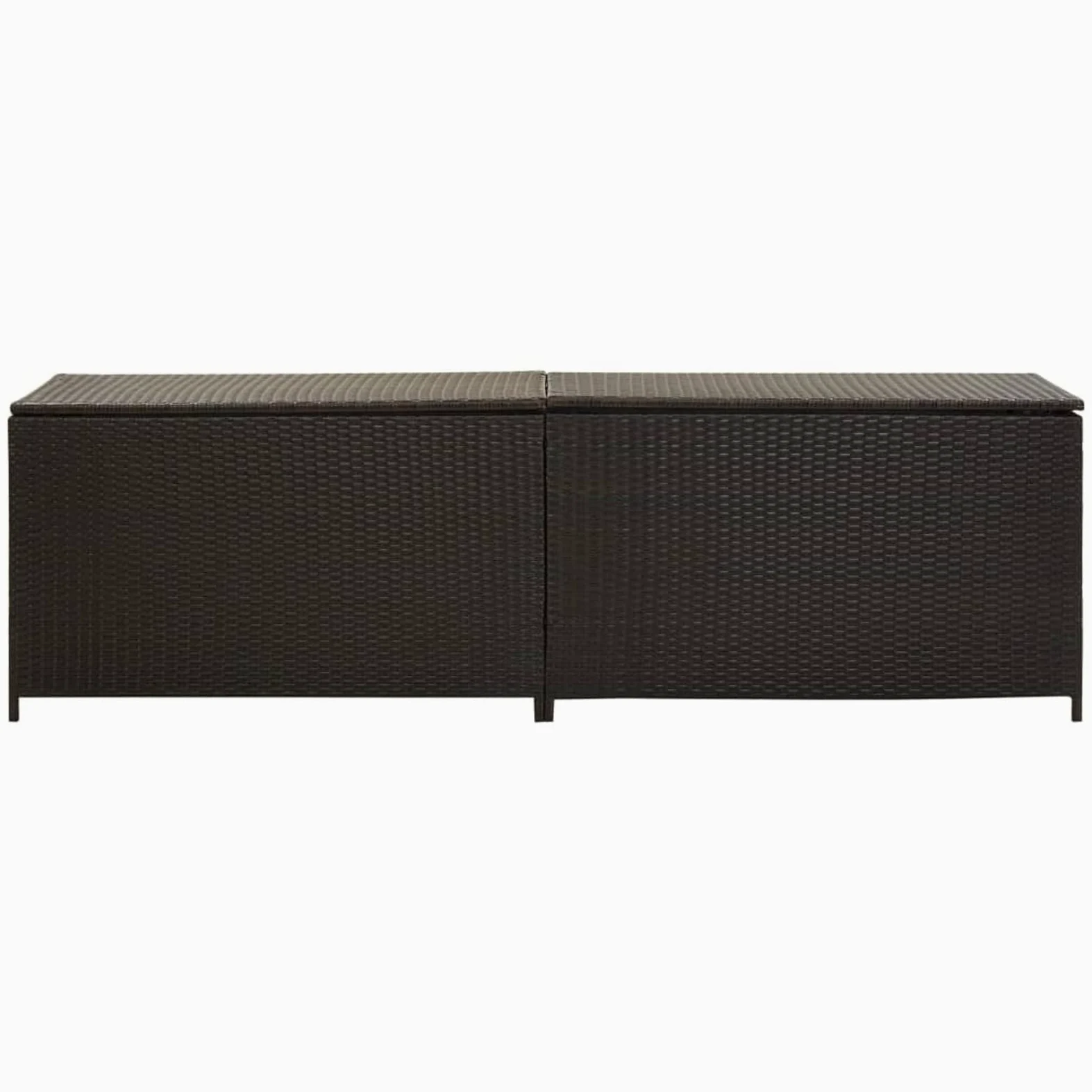 Gecheer Caja de Almacenaje de Ratán Sintético Marrón - 200x50x60 cm, Resistente a la Intemperie, Adecuada para Jardín y Terraza