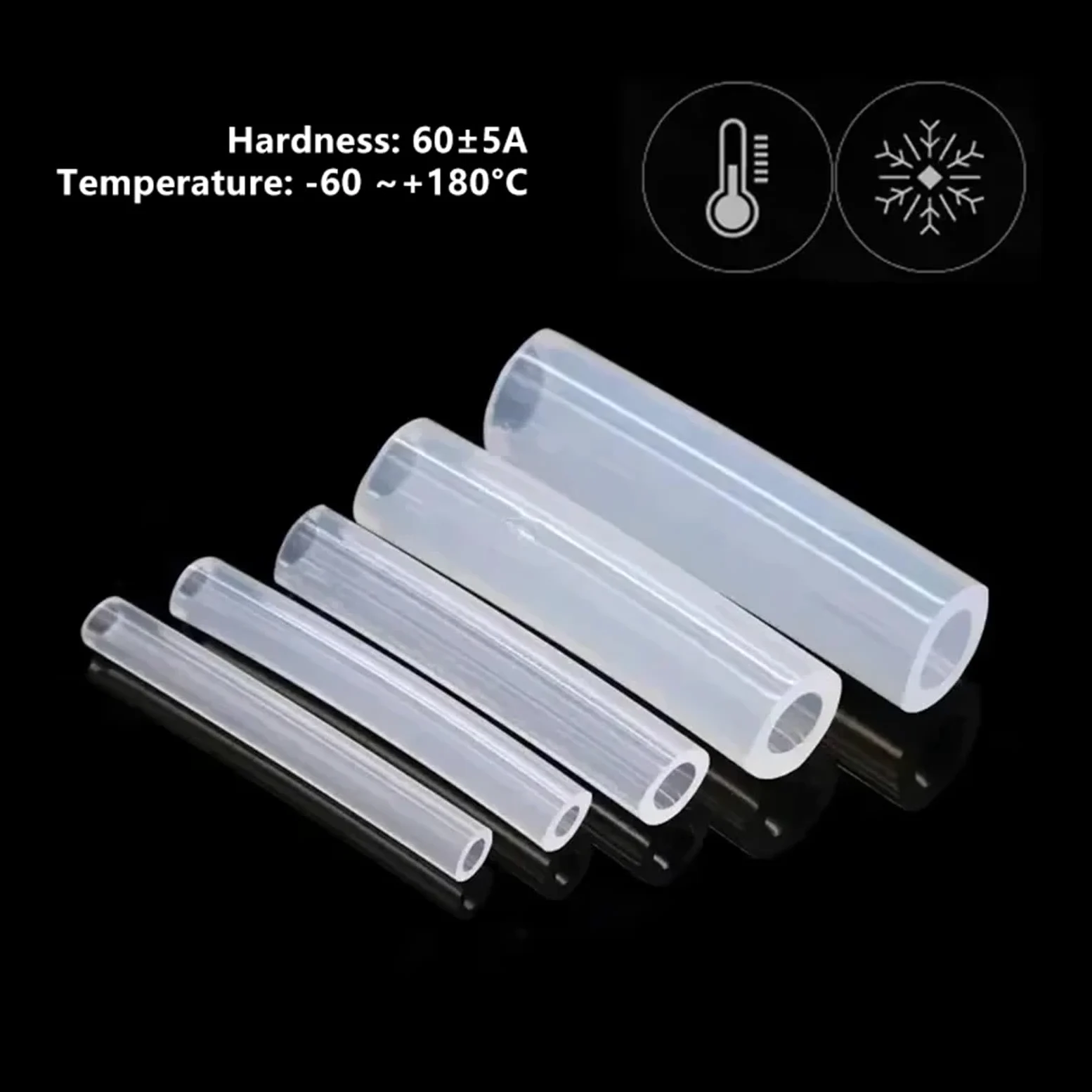 Manguera Riego Goteo Tubo de silicona transparente 1m diámetro 1, 2, 4, 5, 6, 7, 8, 9, 10, 11, 12, 14, 16, 18, 20, 30, 50mm, manguera agua Flexible(1 METER_ID 25MM X 35MM OD)