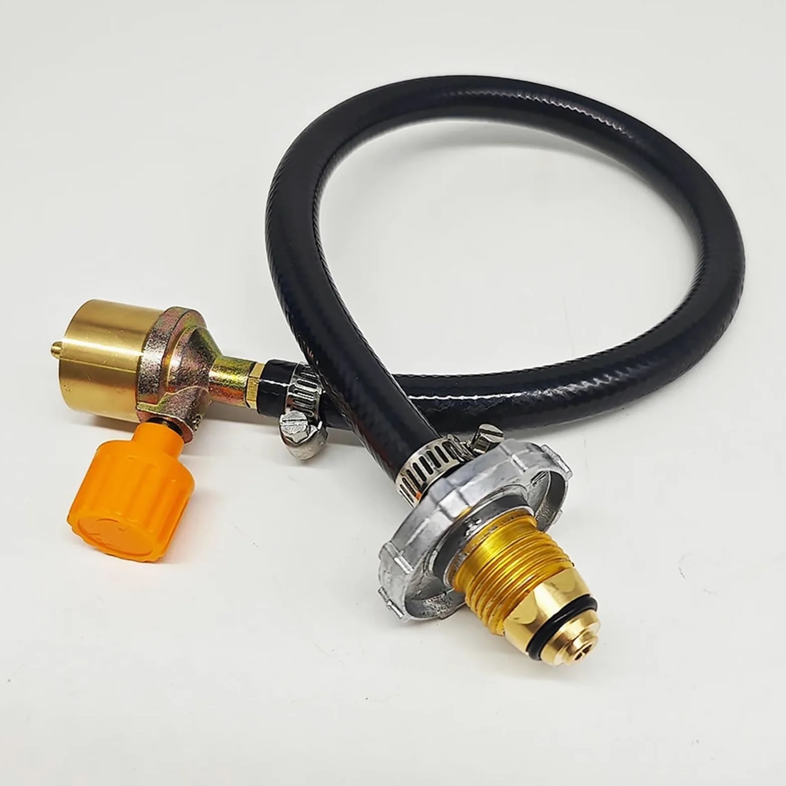 Adaptador de manguera cilíndrica para estufa de gas, adaptador de recarga de propano con manguera de conexión de válvula de control de encendido y apagado