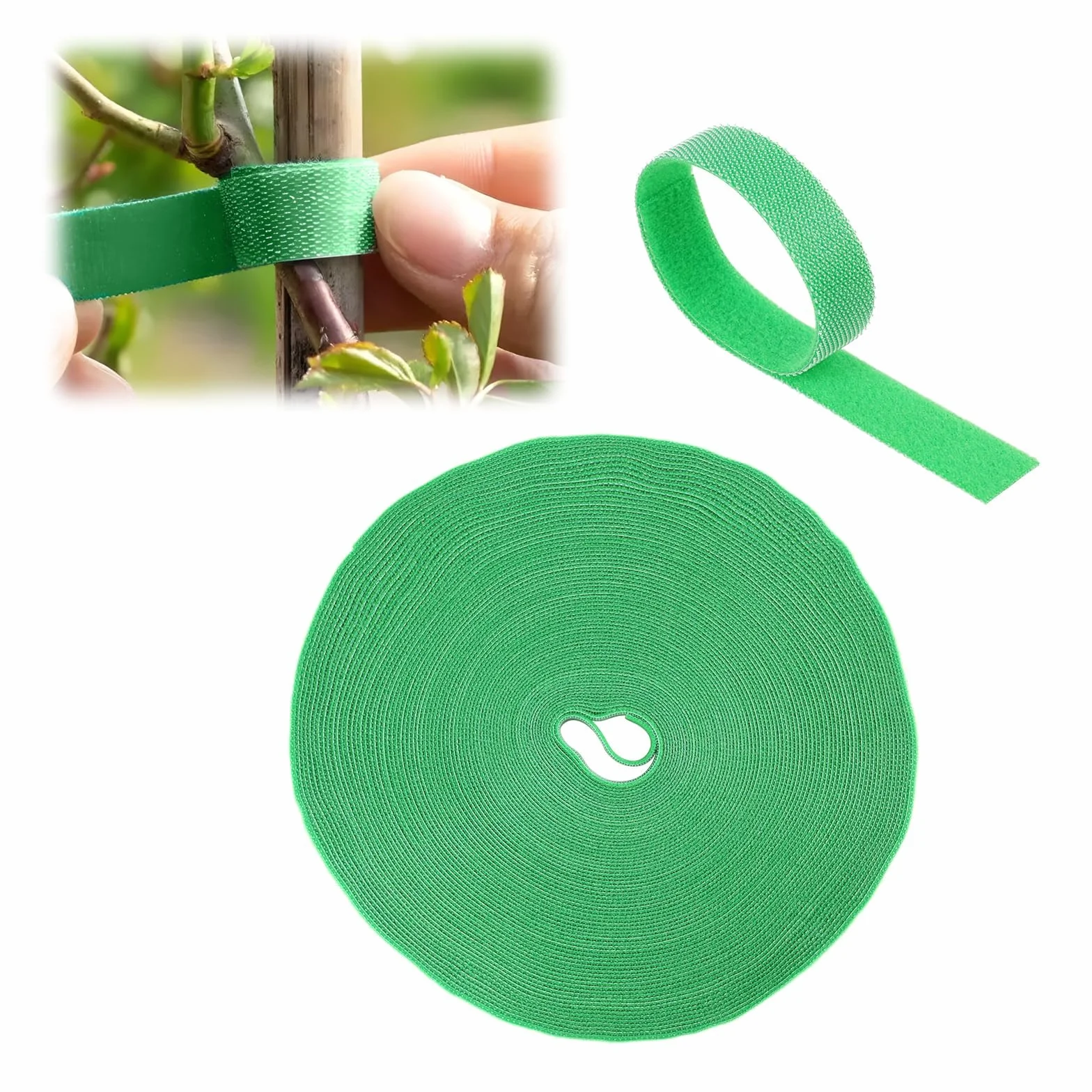 Cinta para Plantas de Jardín y Hogar, 25m x 12mm, Verde Oscuro, Resistente a la Intemperie, Reutilizable, Ajustable, para Atar Árboles, Organizar Cables y Cultivo en Interior y Exterior