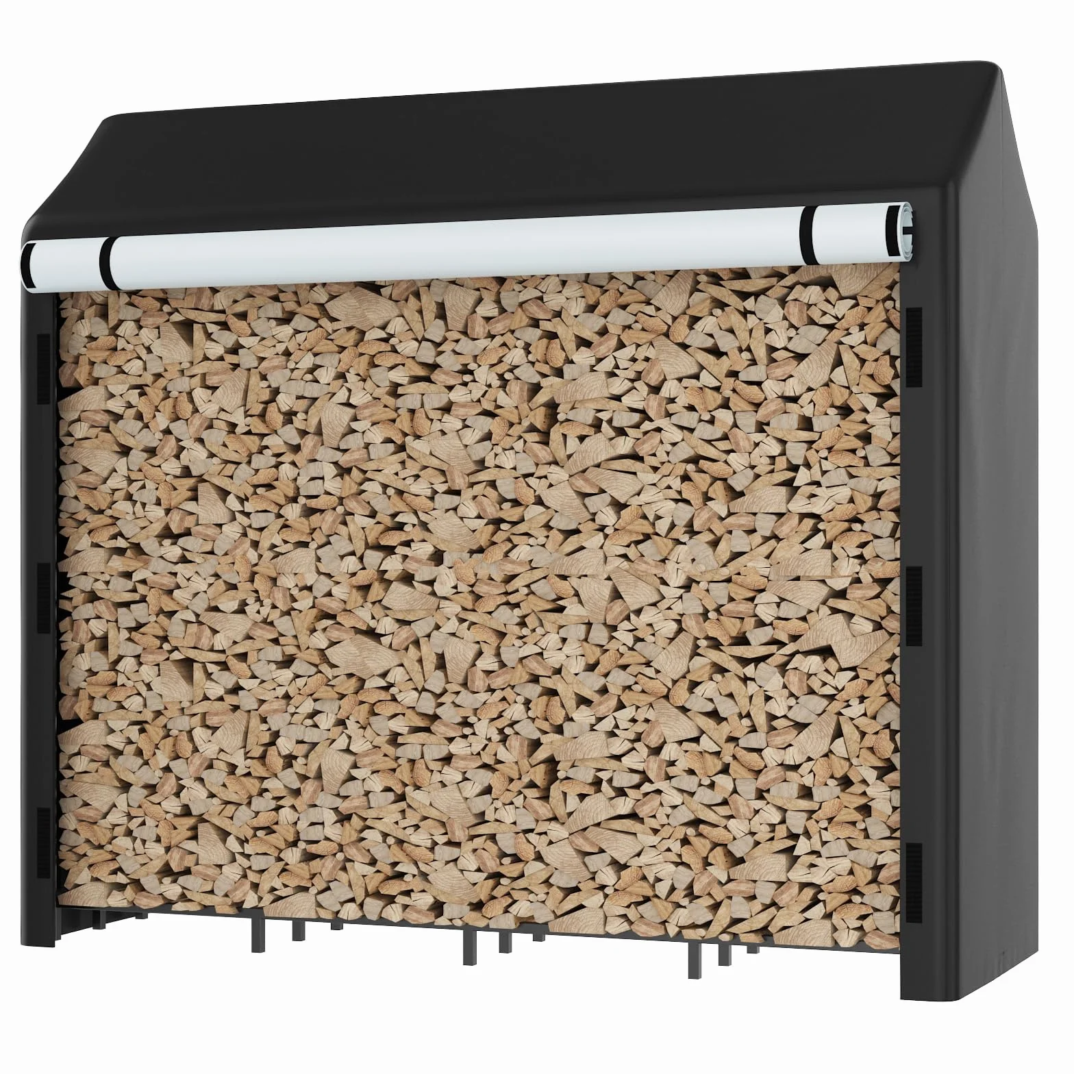 Himimi Leñero Exterior de Gran Capacidad con Tapa, 185 x 70 x 185 cm, Almacenamiento de 2,4 m³