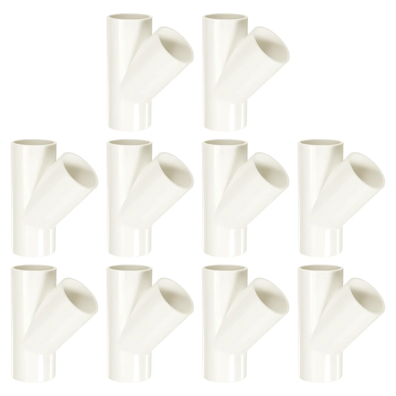 MECCANIXITY 10 conectores de PVC de 3 vías, 45 grados, 1.5 pulgadas, 1.6 pulgadas, conectores de PVC, codo de PVC, accesorios de tubería de PVC, acoplamiento de PVC, conector de esquina de muebles de