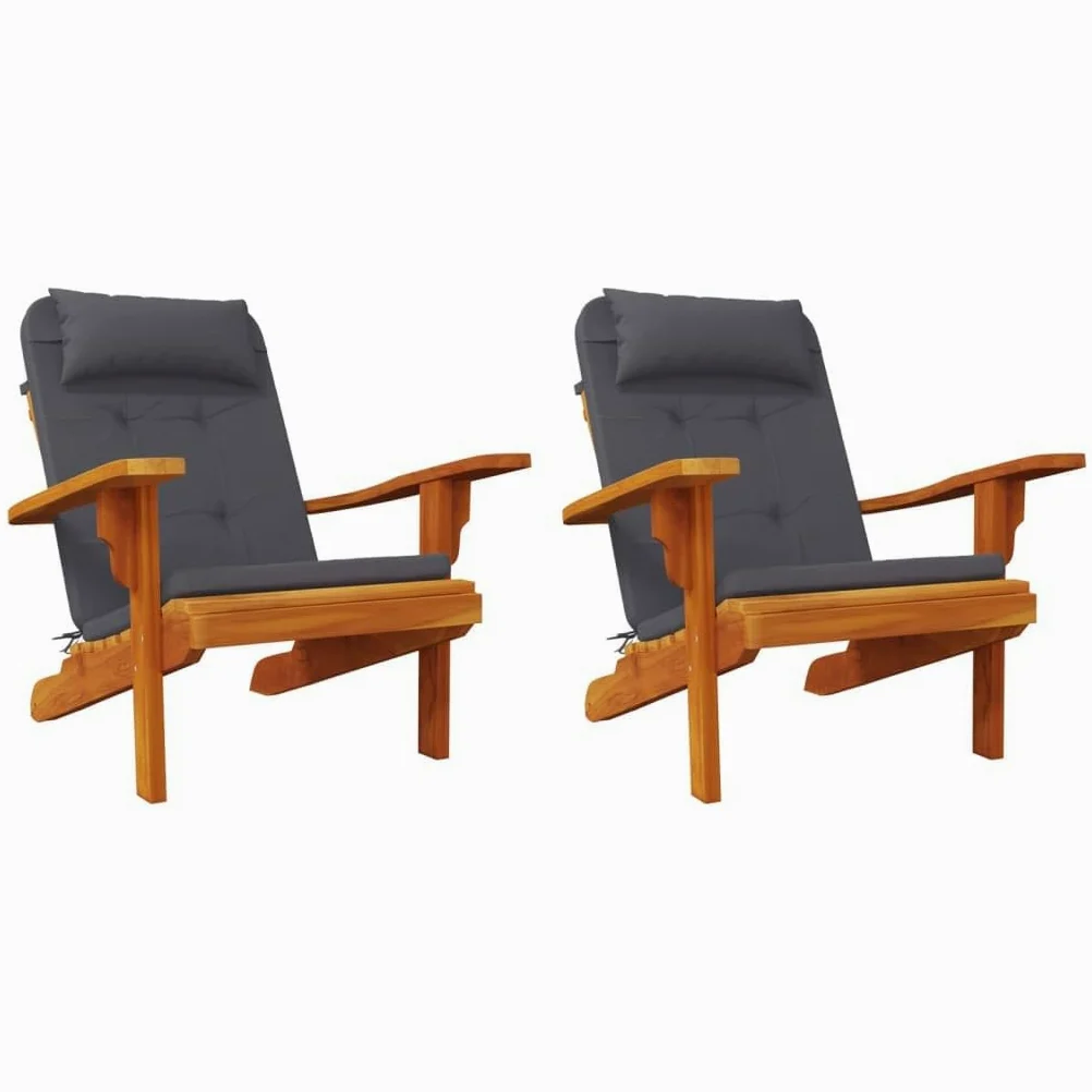 ShGaxin Cojines para Silla Adirondack 2 uds Tela Oxford Gris Antracita, Cojines para Butacas De Jardin, Cojines Sillas Cocina, Cojines para Sillas De Terraza, Cojin Silla Exterior SPU:361830