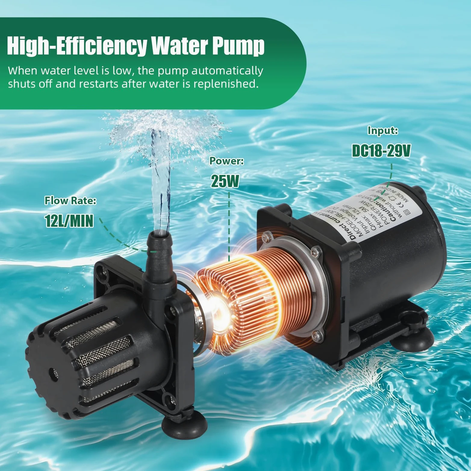 Sistema de riego automático, riego automático de 50 l, bomba de agua de 25 W y sensor de agua baja y 8 boquillas de goteo, sistema de riego de jardín para interiores, césped, invernadero, patio