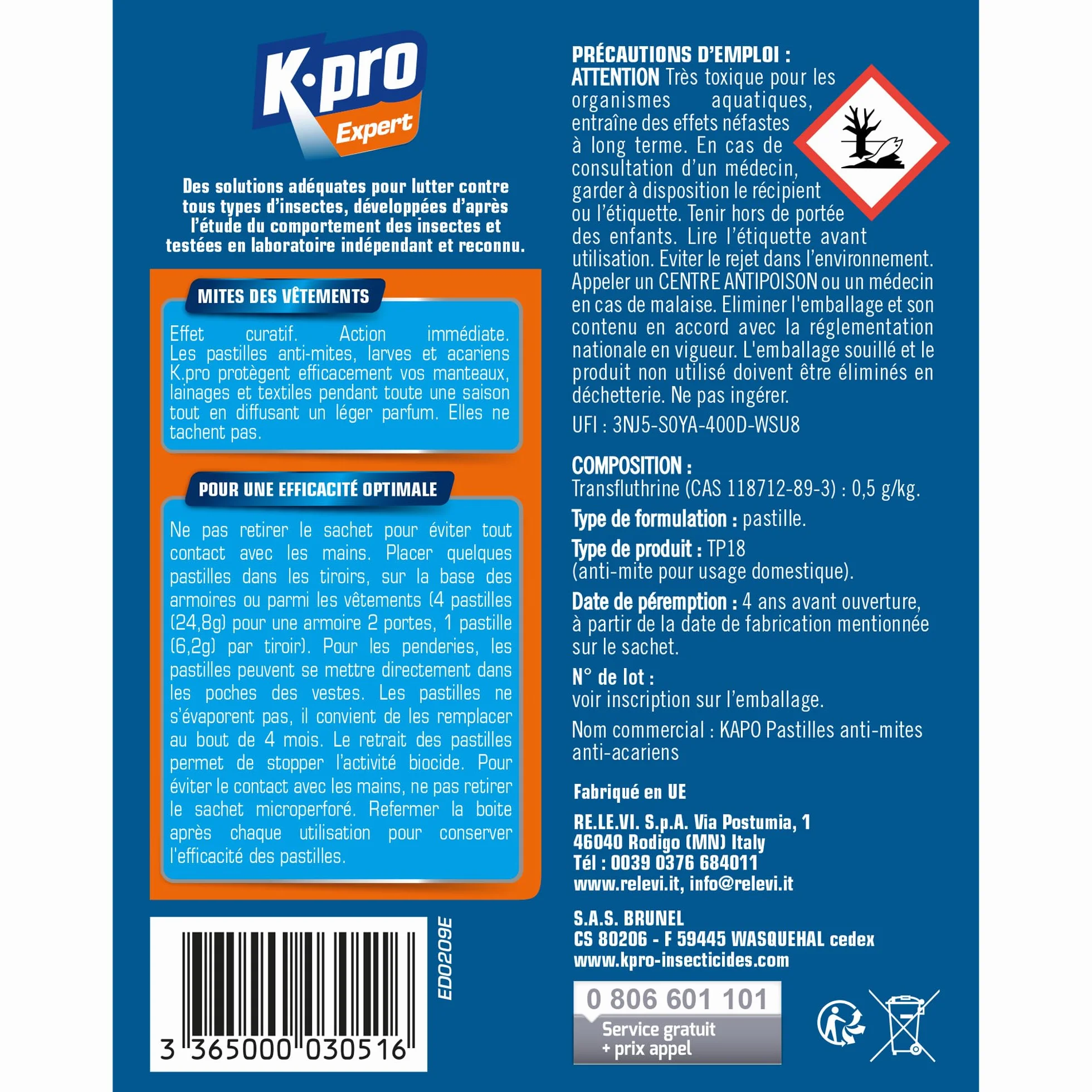 Kapo 3051?Pastilles antipolillas bolsita de 20