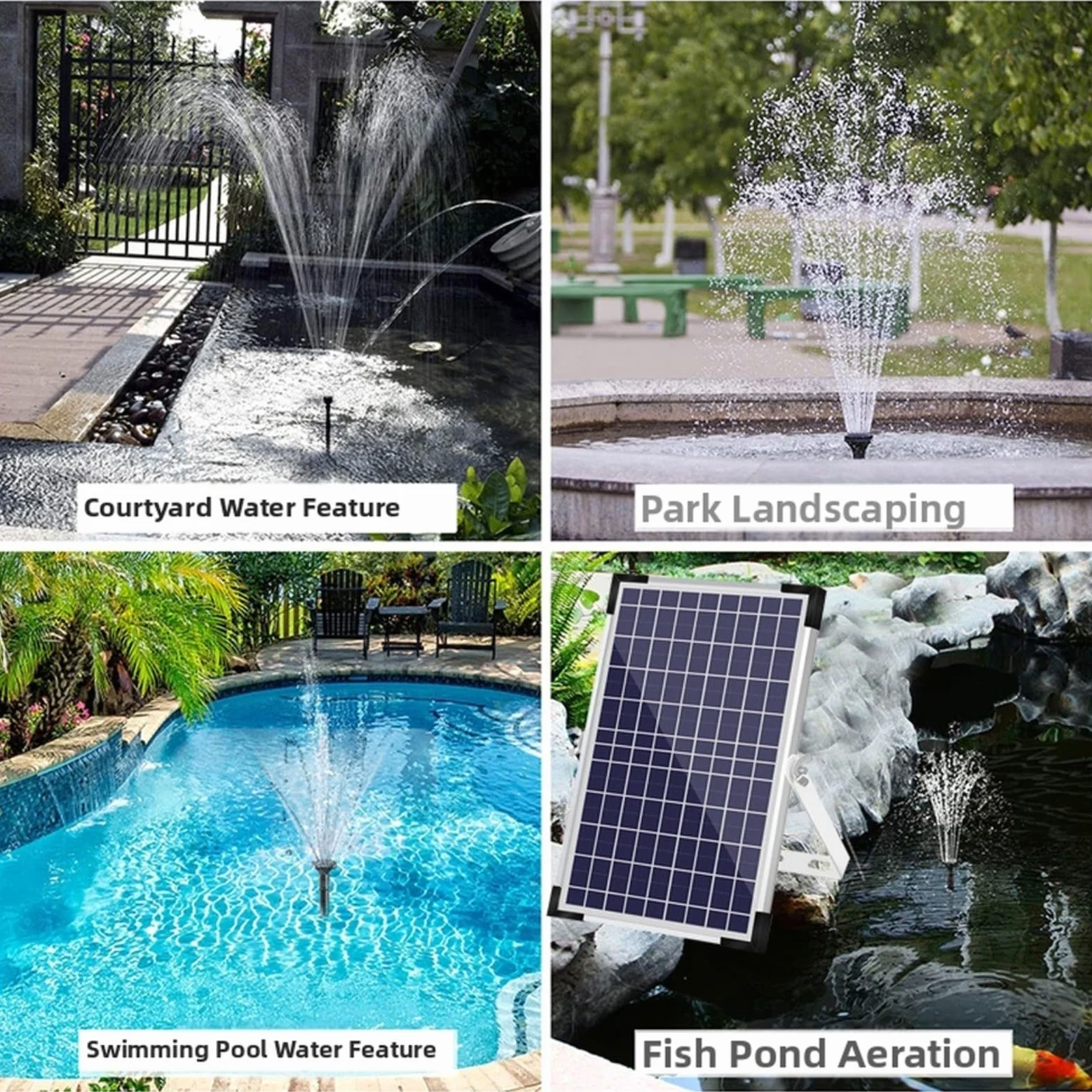 Bomba de fuente solar de 10 W 9 V con 9 boquillas, flujo de 500 l/h para baño de pájaros, estanque de peces, función de agua de jardín, sistema de agua de circulación al aire libre, altura