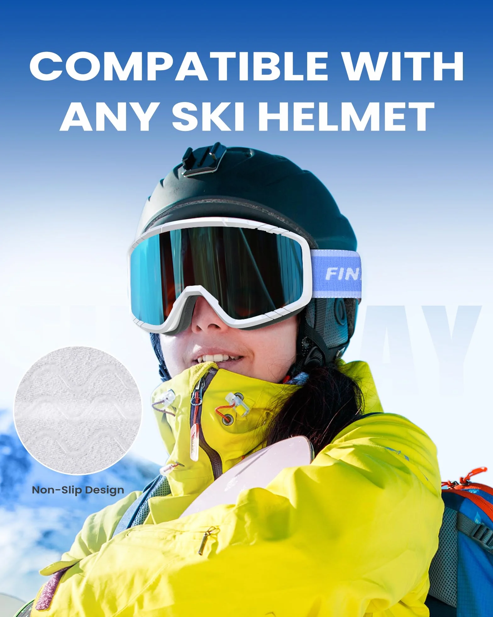 Findway Gafas de Esquí Máscara Snowboard Nieve Espejo OTG Compatible Casco