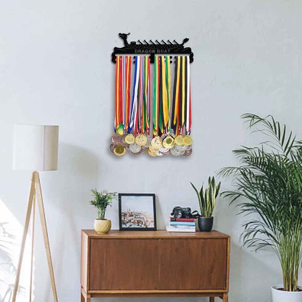 PandaHall Soporte de Medallas Marco de Metal para Colgar Medallas de Premios Deportivos para Más de 60 Medallas