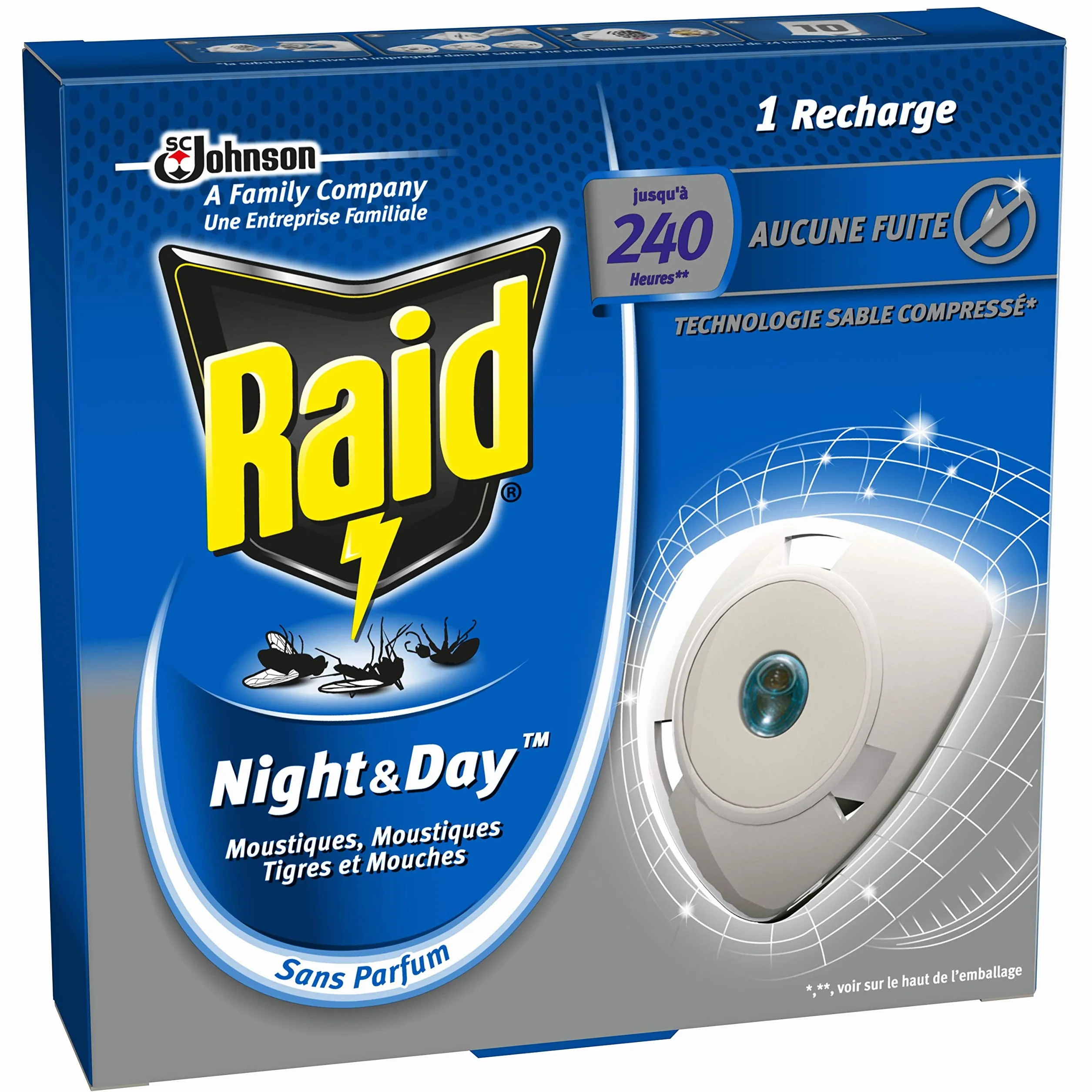 Raid - recargas eléctricas para moscas y tigres, 240 horas
