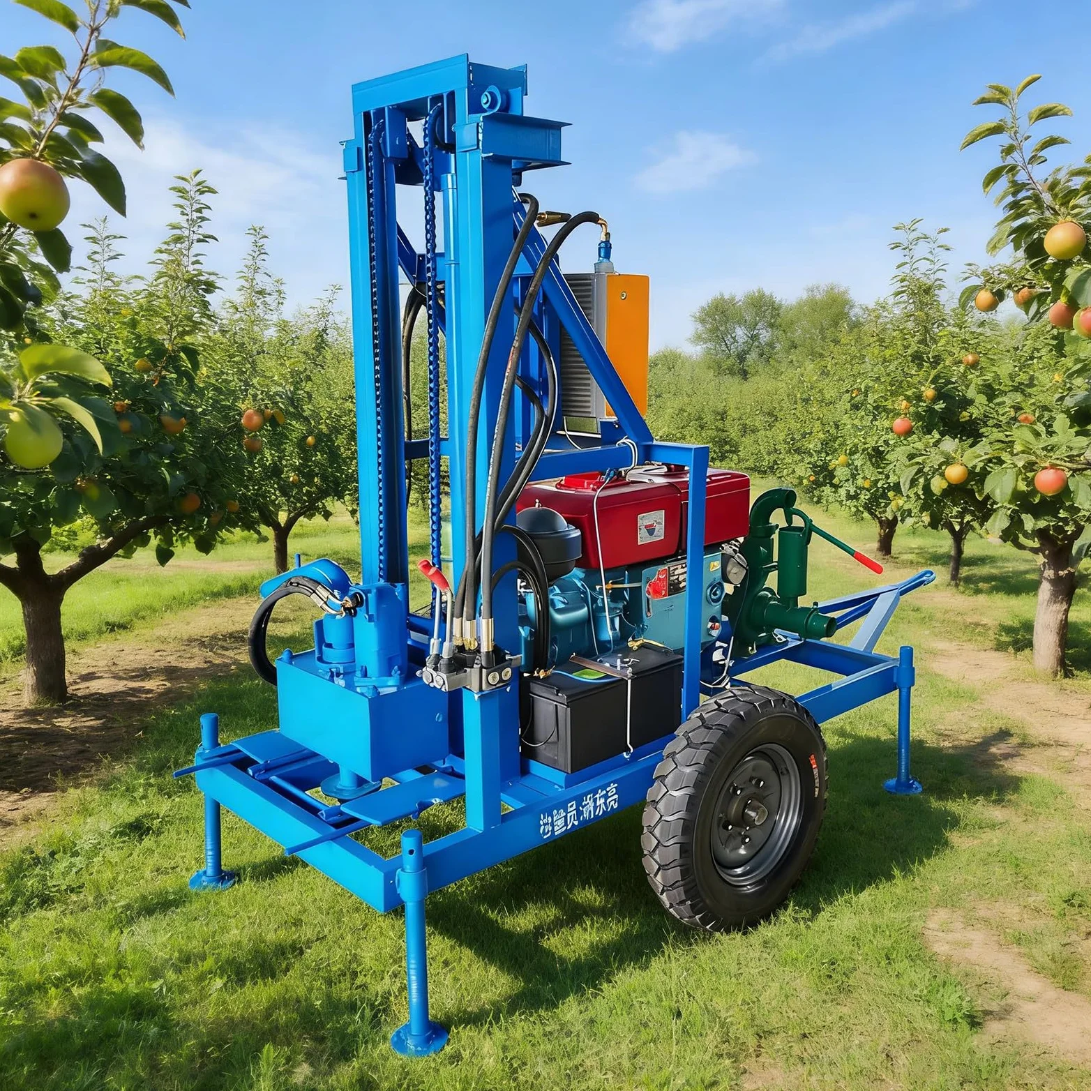 Plataforma de perforación portátil de pozo de agua con motor de dos cilindros de 130 a 150 m de profundidad, máquina de perforación de núcleo de diamante fácil de usar para sistemas de agua de patio