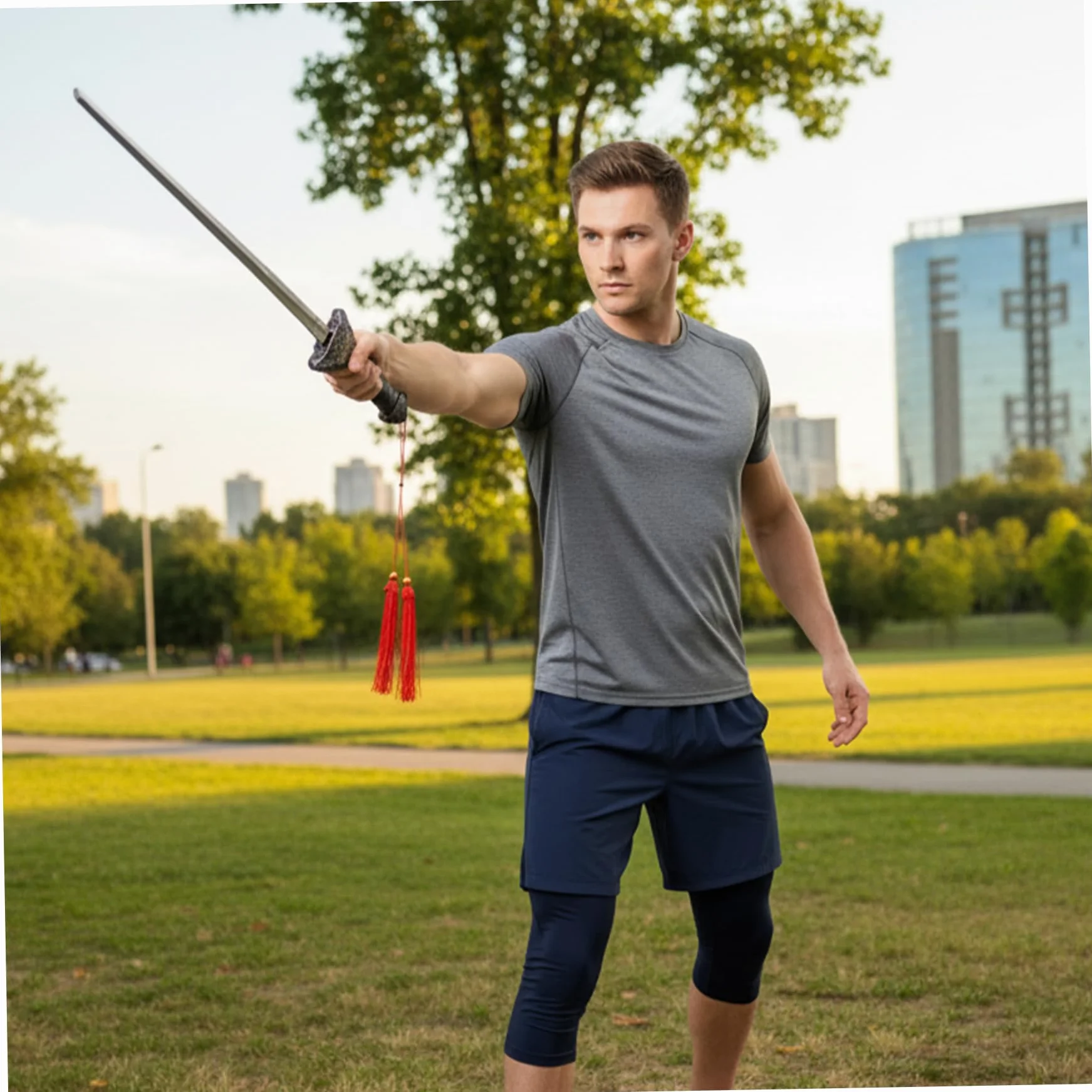 Espada de Tai Chi retráctil de Acero Inoxidable 34 Pulgadas para Artes Marciales