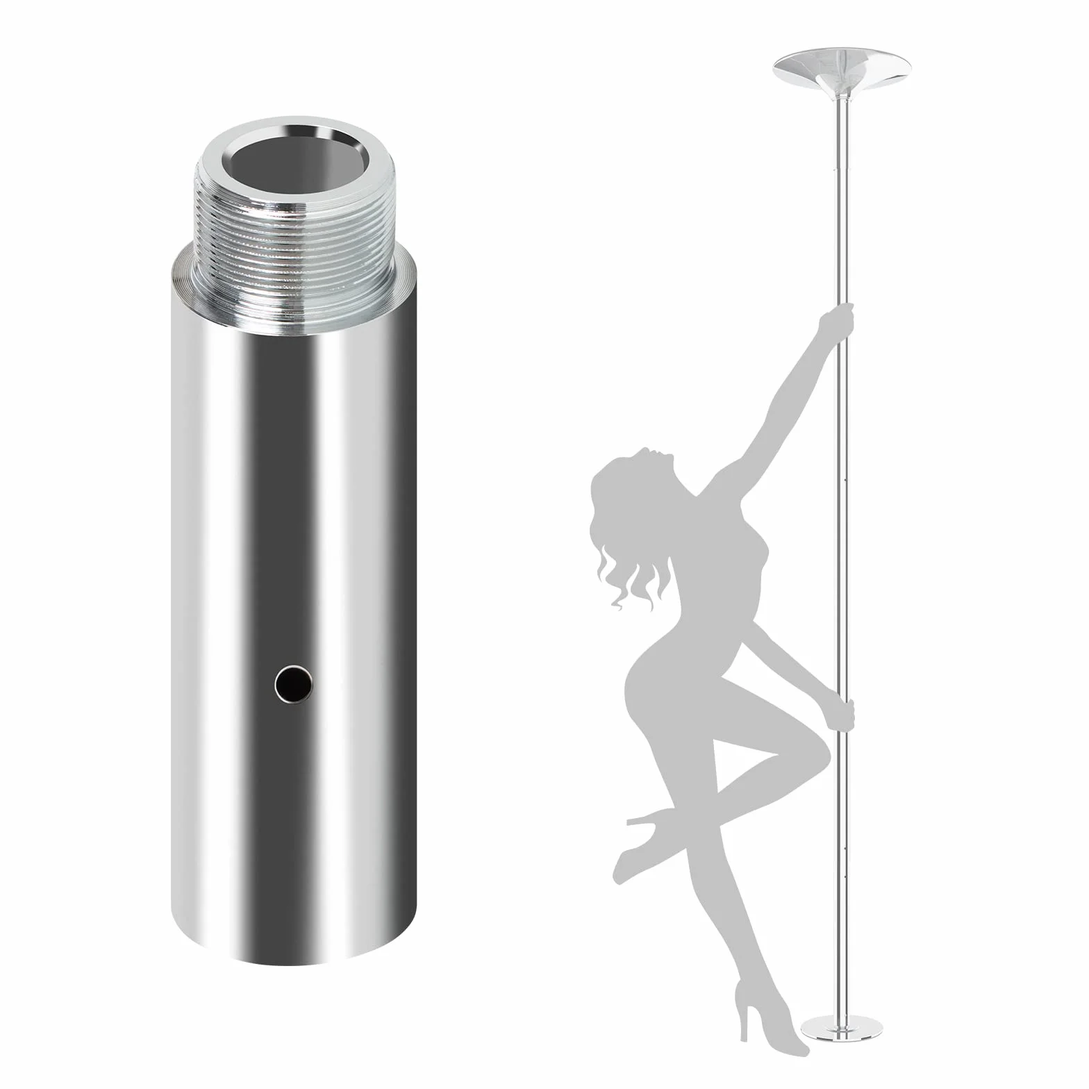 Leogreen 125mm Barra de Baile Extensión Tubo Pole Dance Profesional 45mm