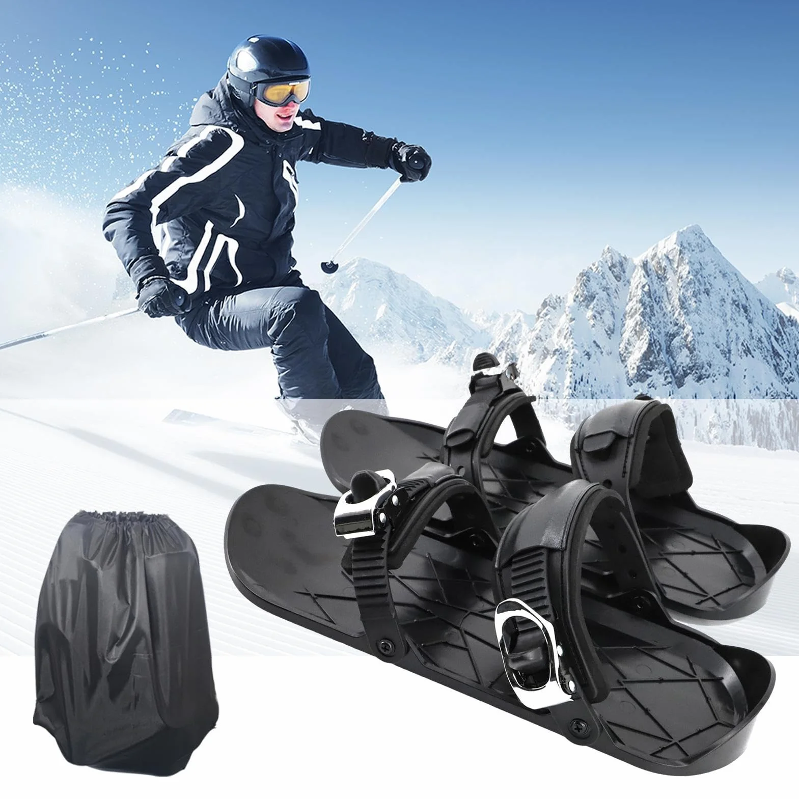 Patines de esquí para Adultos, Zapatos de Nieve Transpirables para Clima Frío, Aire Libre, Viajes, Principiantes