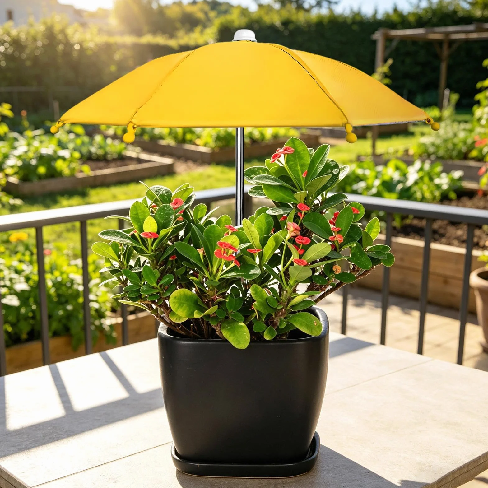 Paraguas para Plantas Exterior | Sombra sombrilla para Plantas en macetas y parterres jardín | Pequeñas sombrillas jardín | Planta protección UV Dan Sombra los Paraguas para defenderse Sol abrasador