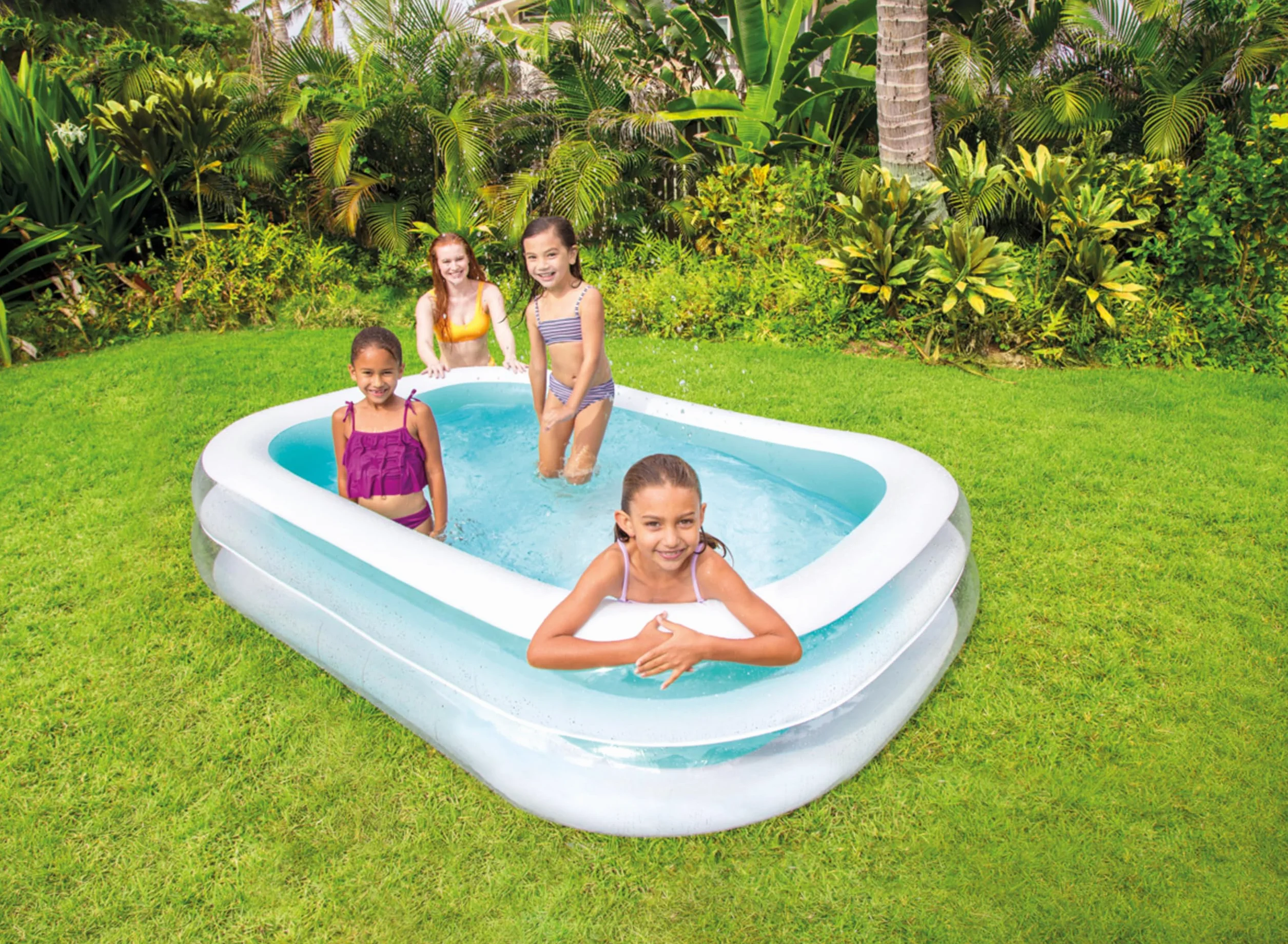INTEX 56483NP - Piscina Hinchable Rectangular 262x175x56 cm - 770 l, Color Azul