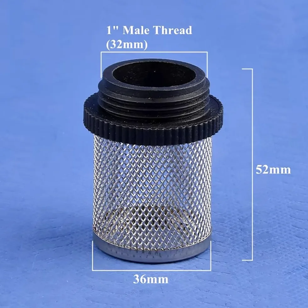 Filtro De Agua De Acero Inoxidable, Rosca Externa De 1/2" A 2", Malla 304 Duradera For Peceras, Estanques E Hidroponía (Paquete De 10 O 20 Unidades)(20Pcs,1 Inch)