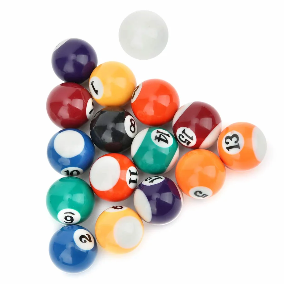 Zerodis Bola De Billar Resina 16 Pcs 32 Mm Numeradas Blanca Juego De Billar