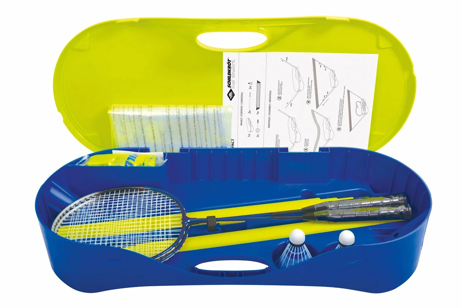 Schildkröt Set de Bádminton Compact, Red, 2 Raquetas, 2 Volantes, Estuche de Plástico