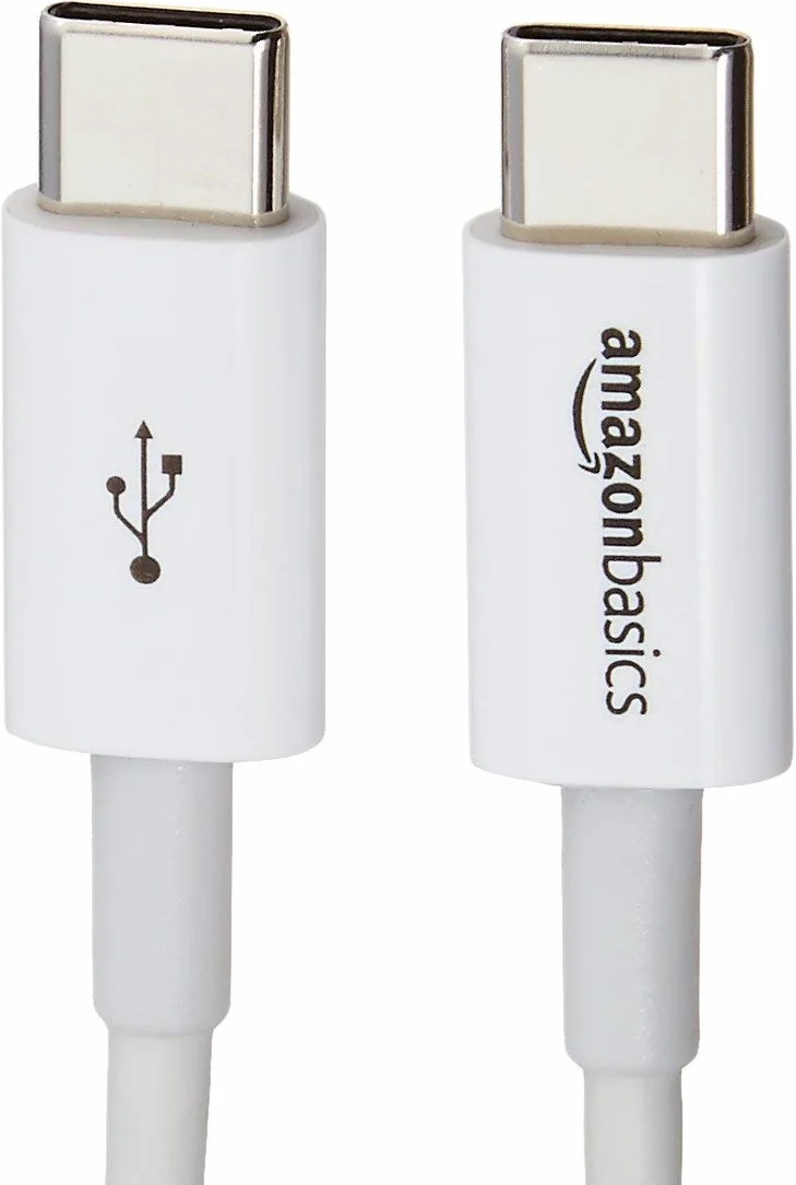 Amazon Basics Cable USB-C a USB-C 480 Mbps certificado USB-IF 1.8 m blanco