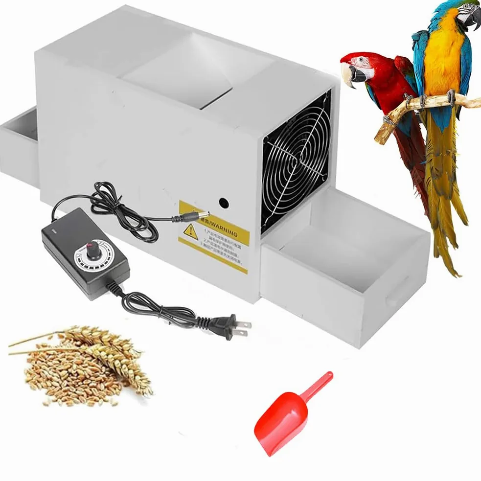 Máquina limpiadora de semillas de pájaro, ventilador de velocidad ajustable, separador de granos de acero inoxidable para mijo, granos diversos y semillas de melón, divisor eficiente de conchas y