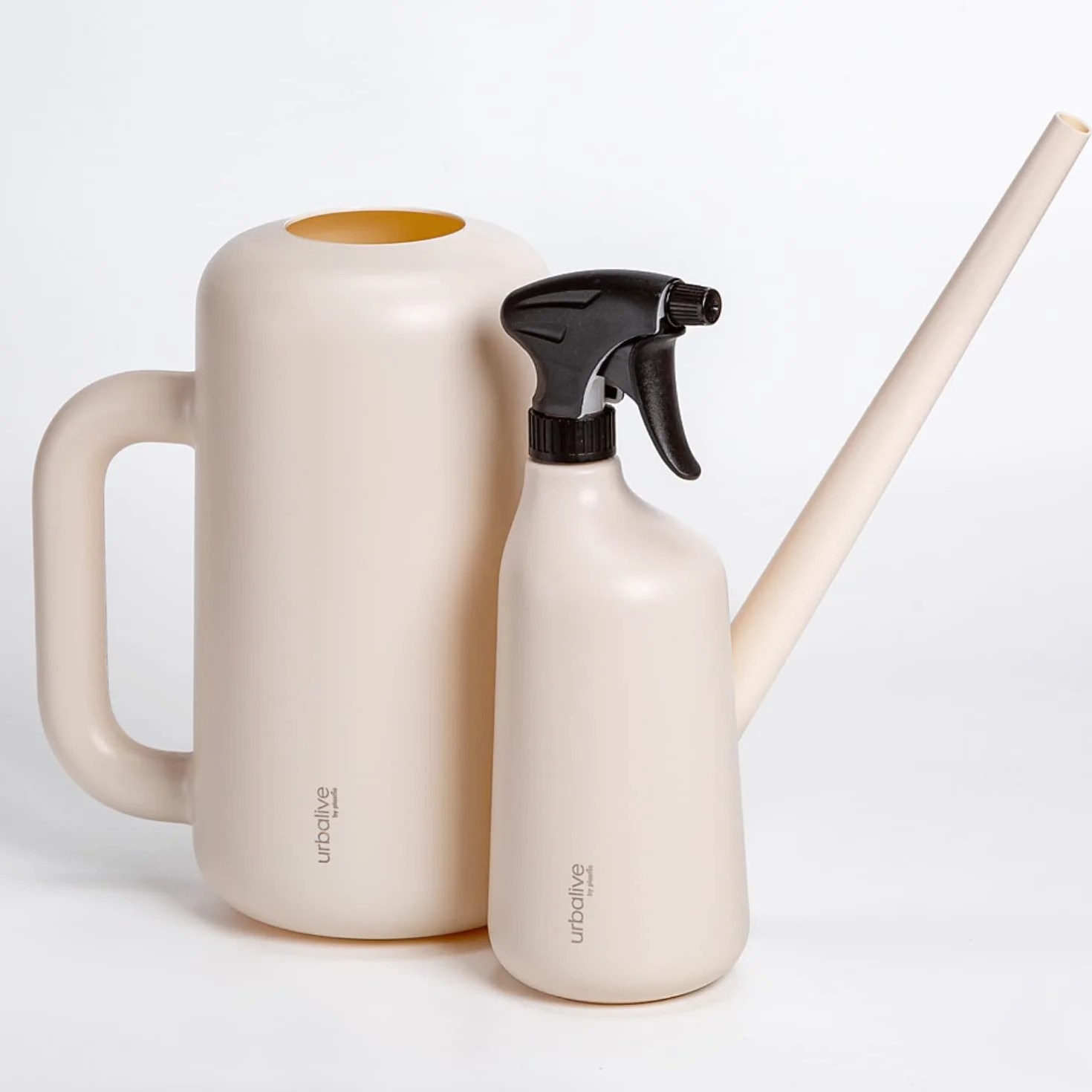 Plastia Regadera Pequeña para Plantas de Interior 1,8 L – Regadera Plantas con Pico Largo para Riego Fácil – Regaderas Jardín de Plástico Reciclado, Marfil
