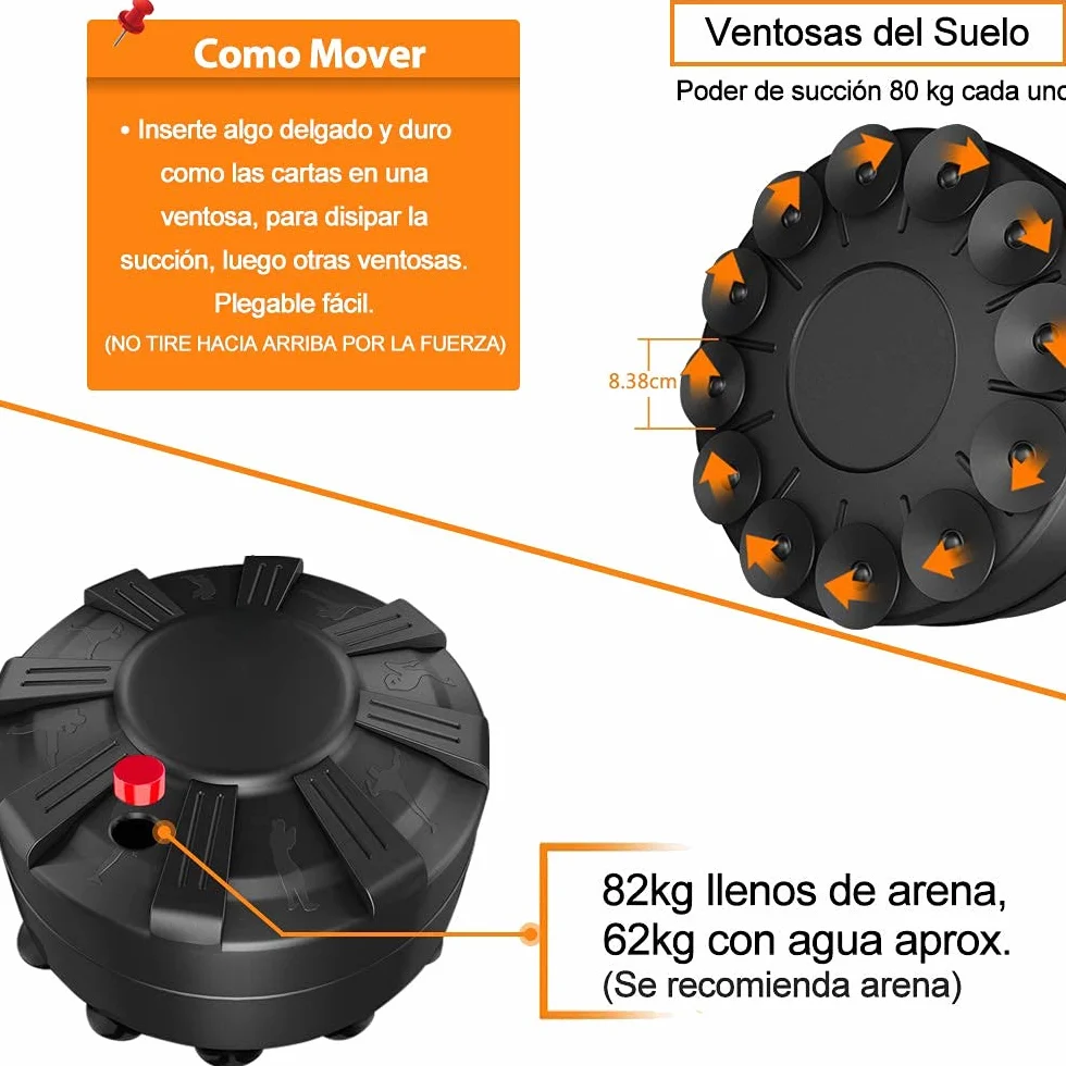 Dripex Saco de Boxeo de Pie para Adultos MMA, con Base de Succión, Rellenable 80kg