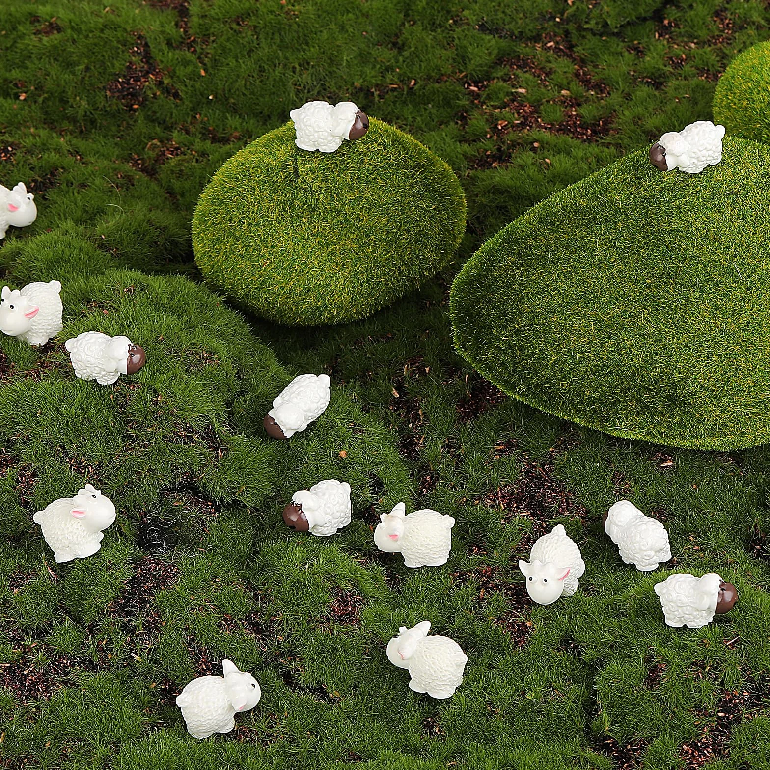 Hariendny 30 figuras de oveja en miniatura, mini ovejas, decoración de paisaje, figuras de oveja de resina, mini animales de goma, decoración del hogar, animales para jardín, accesorios de adorno
