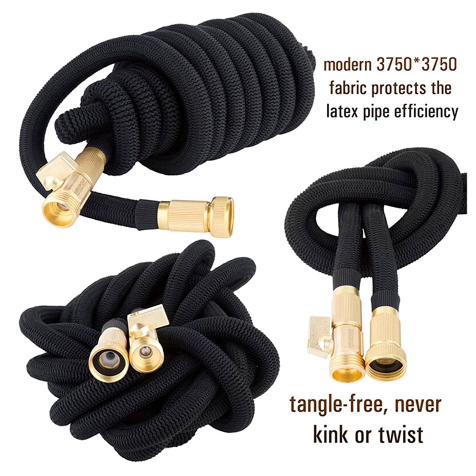 Pistola pulverizadora con manguera Boquilla, Manguera de riego jardín extensible, alta presión, sin dobleces, 3/4 pulg., varios tamaños(Hose Kit,1-50FT-15M)
