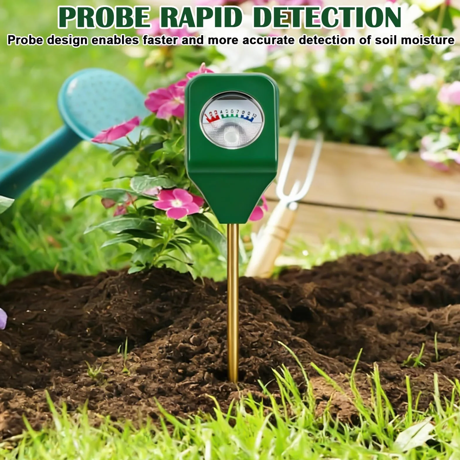 GBKDQQ 4 unidades medidor de humedad para plantas, medidor de humedad del suelo, sin pilas, higrómetro para jardín y agricultura, probador de suelo, indicador de riego
