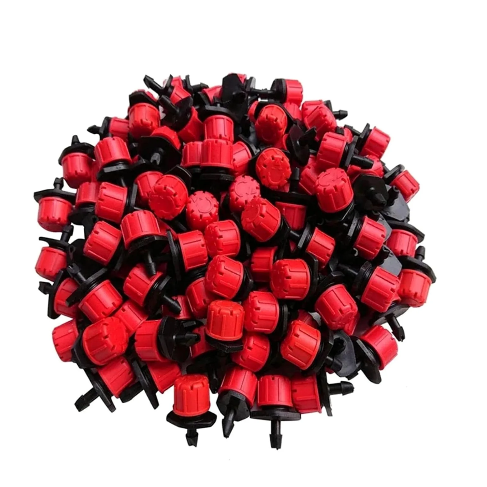 Gotero ajustable de 8 orificios for microirrigación, 50/100 Uds. | Emisor aspersor regulable for sistemas de riego por microgoteo.(Green 100Pcs)