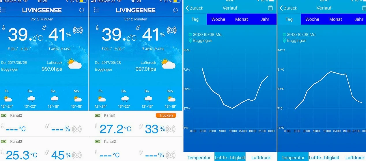 Infactory Estaciones meteorológicas para Exterior - estación meteorológica WiFi: Estación meteorológica inalámbrica, Sensor Exterior, Pantalla a Color (con Pantalla Grande)