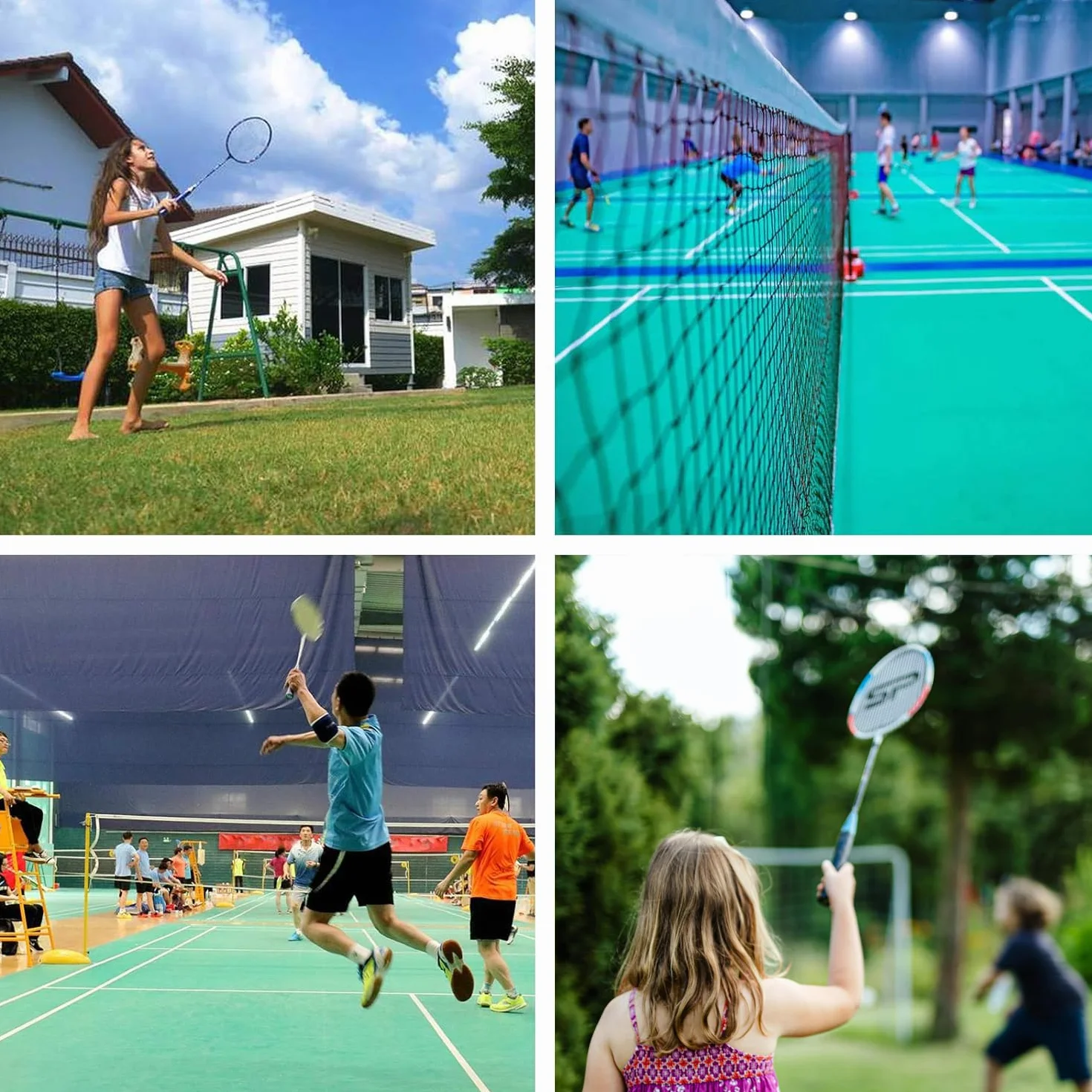 Red de bádminton 610x76cm nailon plegable portátil para niños escuela playa piscina