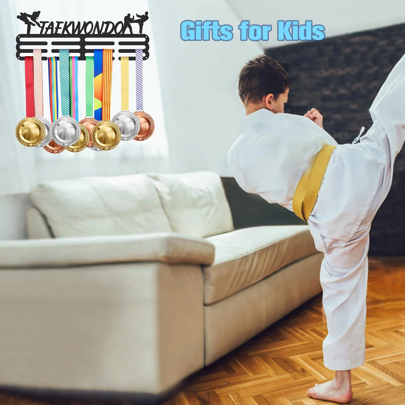SUPERDANT Medallero Taekwondo Colgador de Medallas Personalizado Regalos para Deportistas