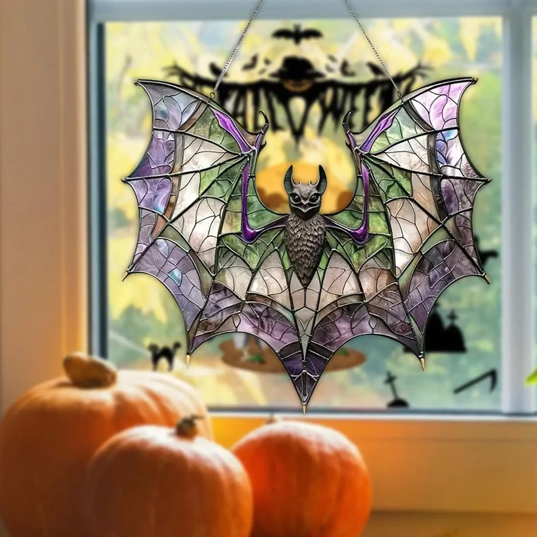 Atrapador De Sol Murciélago Halloween,Decoración Gótica Para Interiores,Reflector Luz Ventana,Atrapador Luz Murciélago Portátil Con Diseño Artístico,Decoración Duradera De