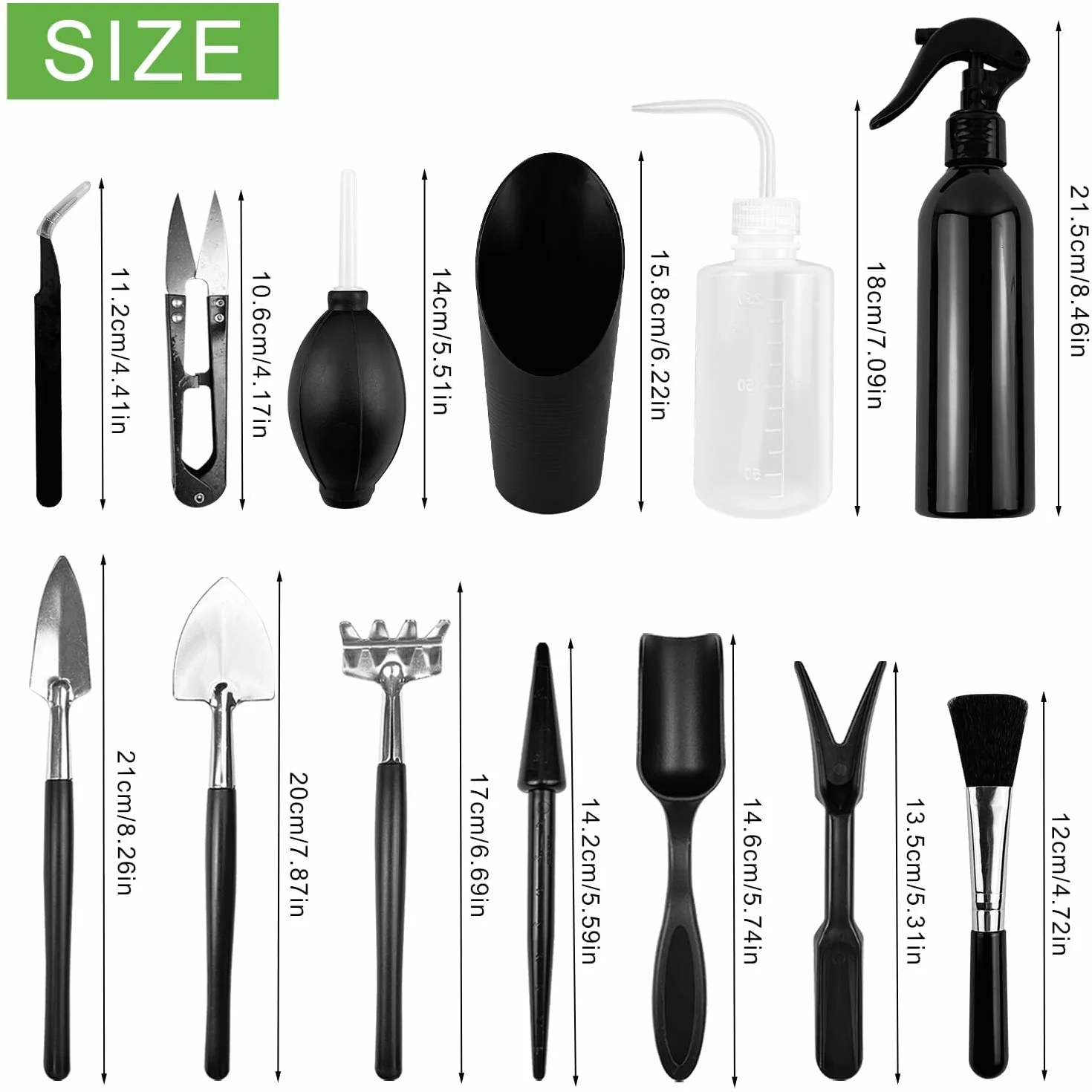 Kit Bonsai, 13 Unidades Kit Cuidado Bonsai, Bonsai Kit para Plantas con Bolsa de Almacenamiento, Mini Kit de Jardinería