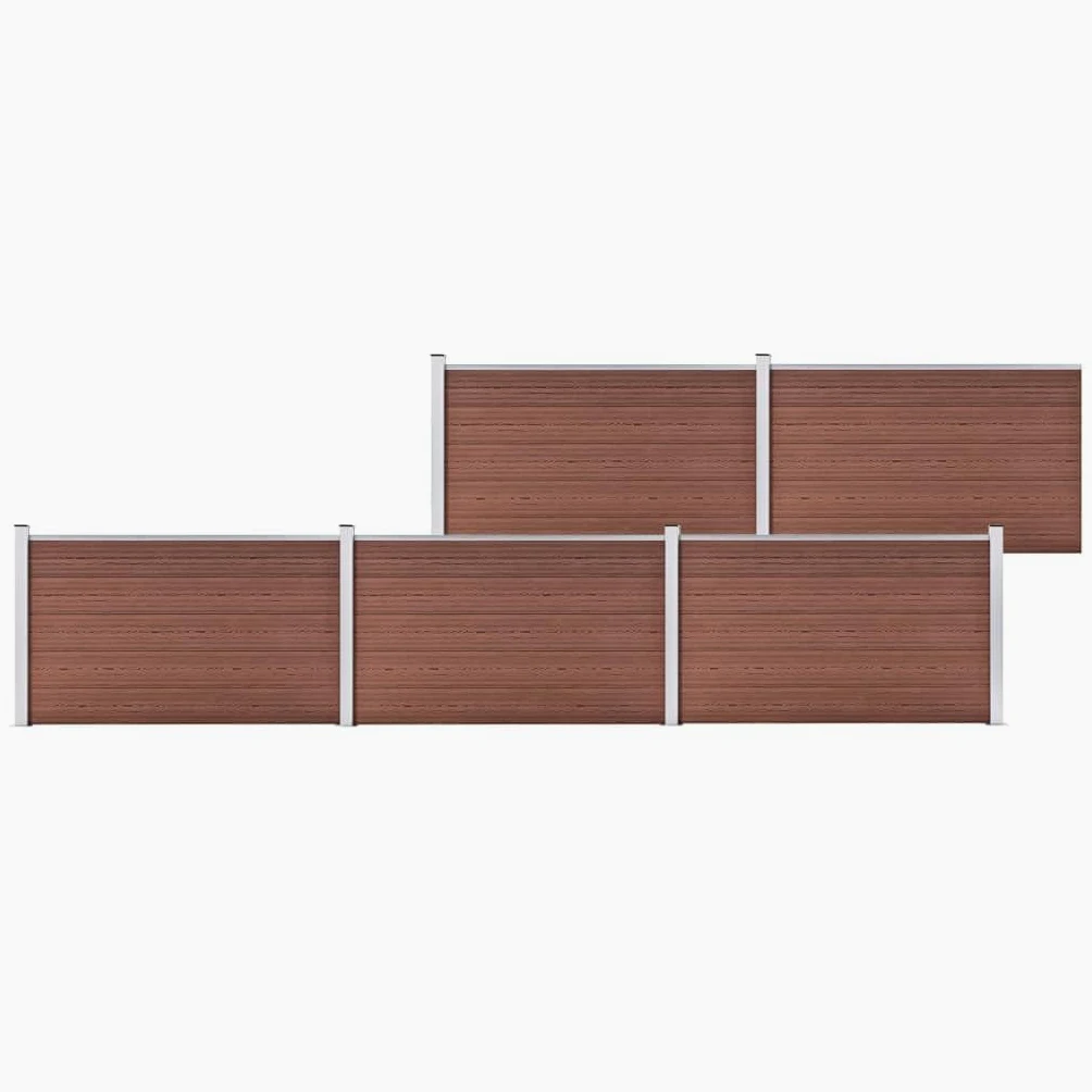 vidaXL Valla de jardín de WPC marrón 872x106 cm
