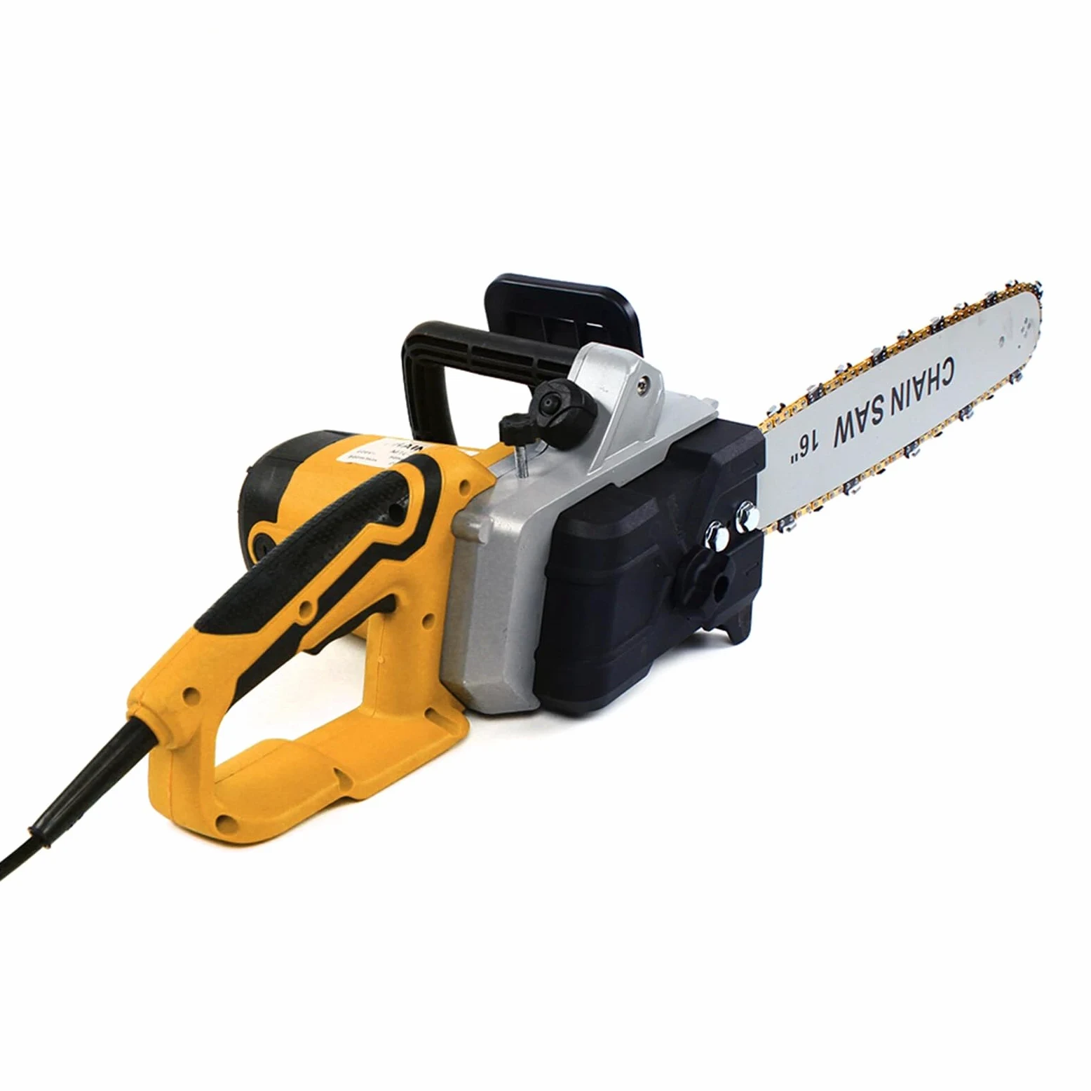 16 Zoll motosierra eléctrica con cable 2000W 800r/min con afilado automático, freno mecánico, bajo rebote, lubricación automática, tensión de cadena sin herramientas para poda (amarillo)