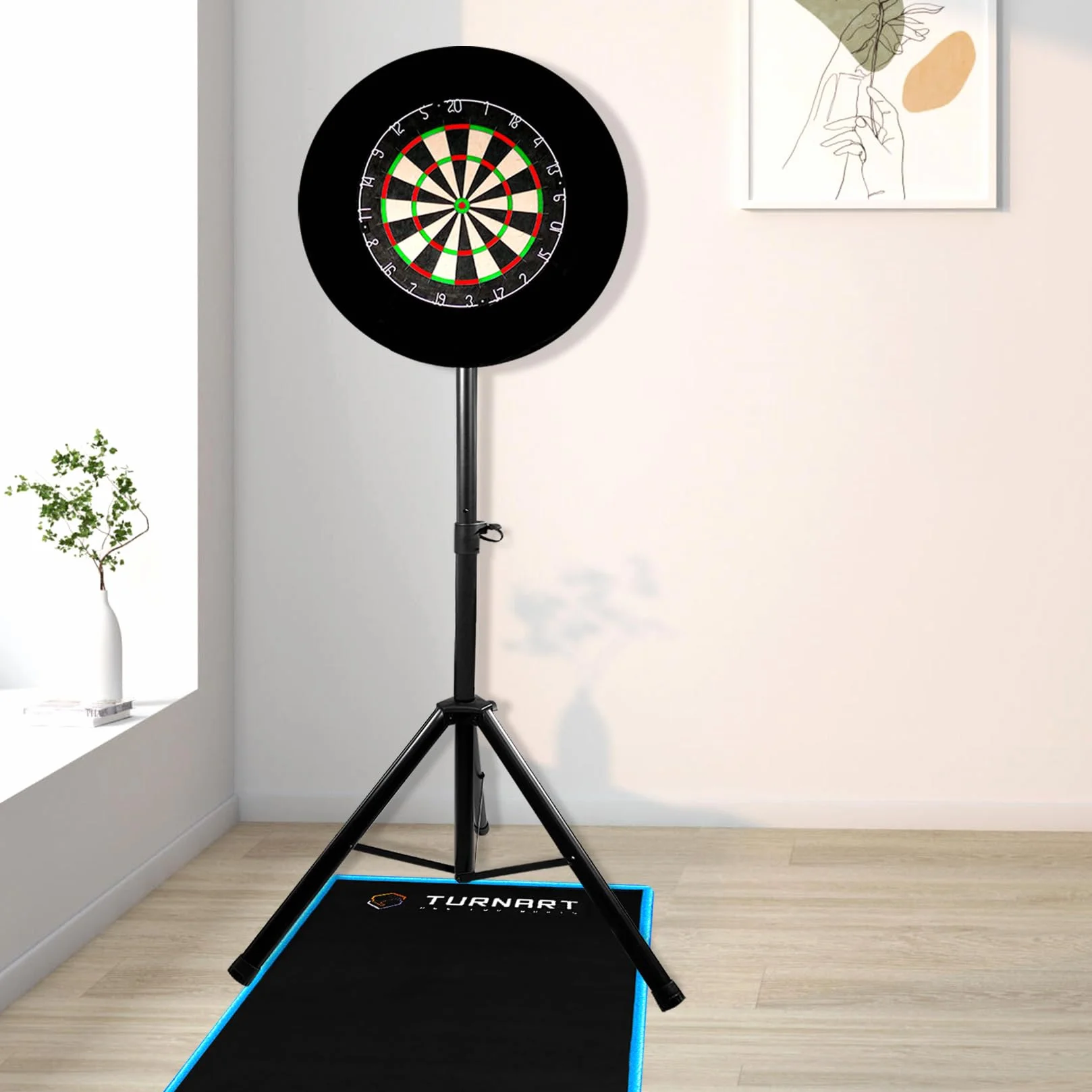 Turnart Soporte para diana de dardos, pesado 106-200 cm, 3.7 kg