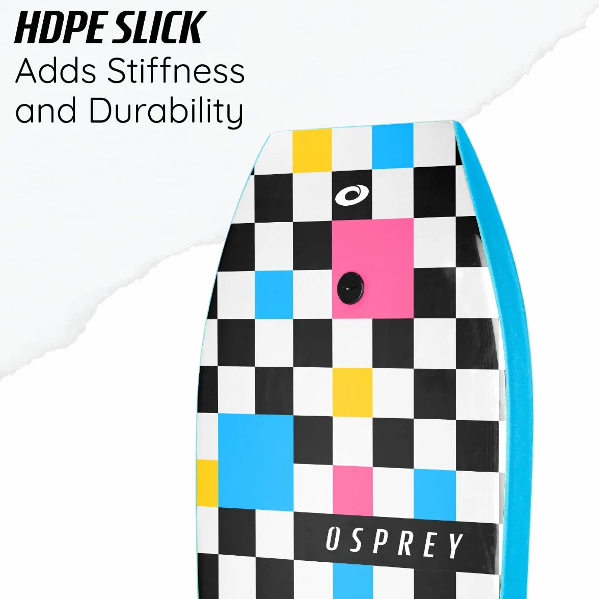 Osprey Bodyboard con Correa, HDPE Slick and Crescent Tail, Tabla de Boogie XPE para Adultos y niños
