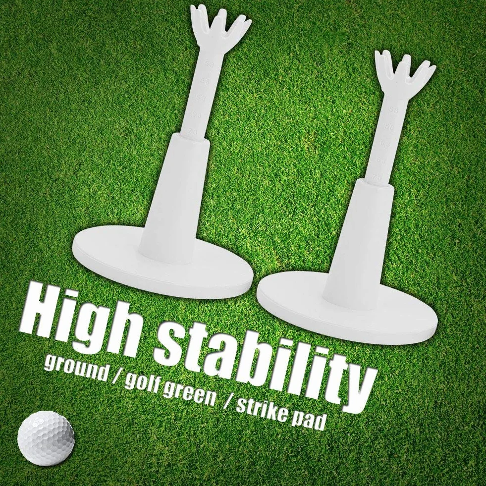 Nikou Accesorio de Golf 2 Piezas Tees de Altura Ajustable Entrenamiento Blanco